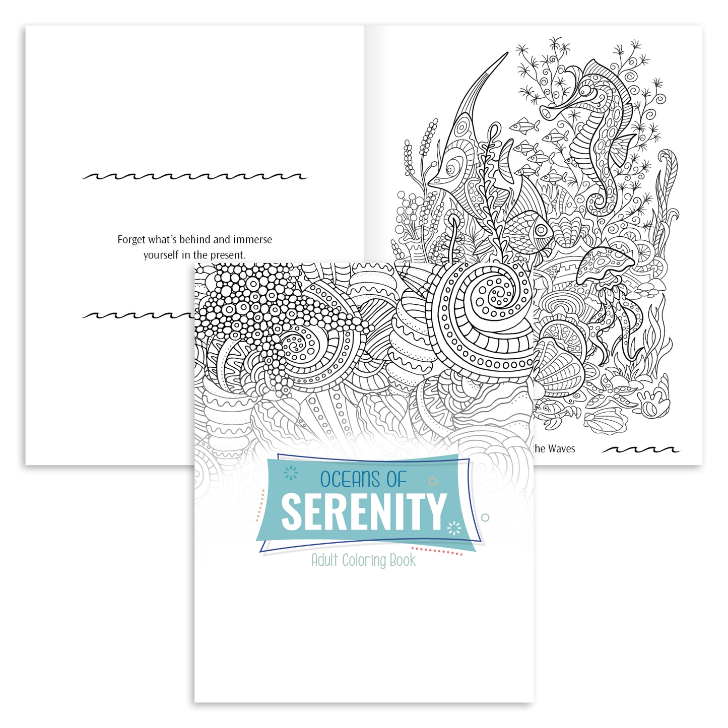 Good Value Oceans of Serenity Adult Coloring Book-41055