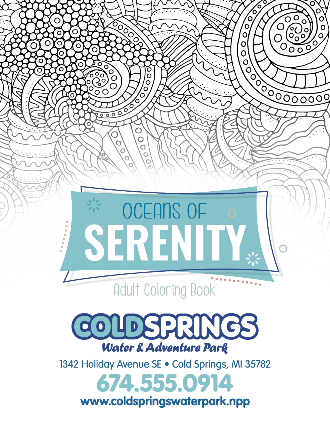 Good Value Oceans of Serenity Adult Coloring Book-41055