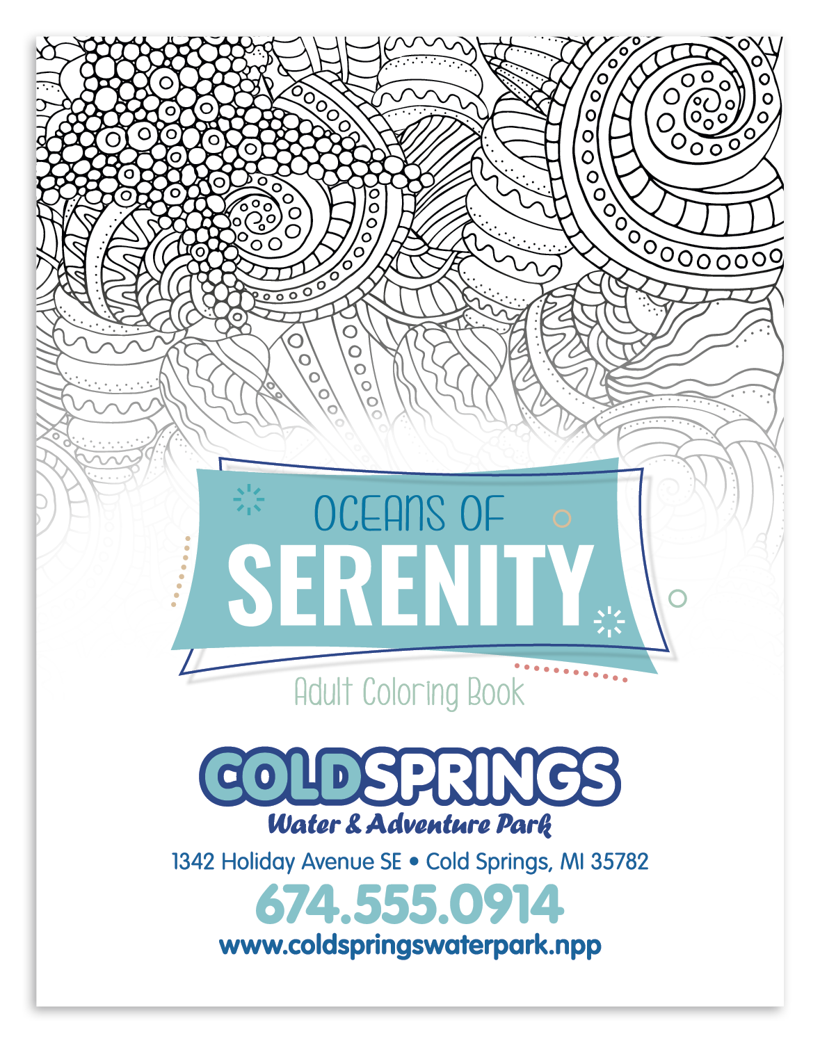 Good Value Oceans of Serenity Adult Coloring Book-41055