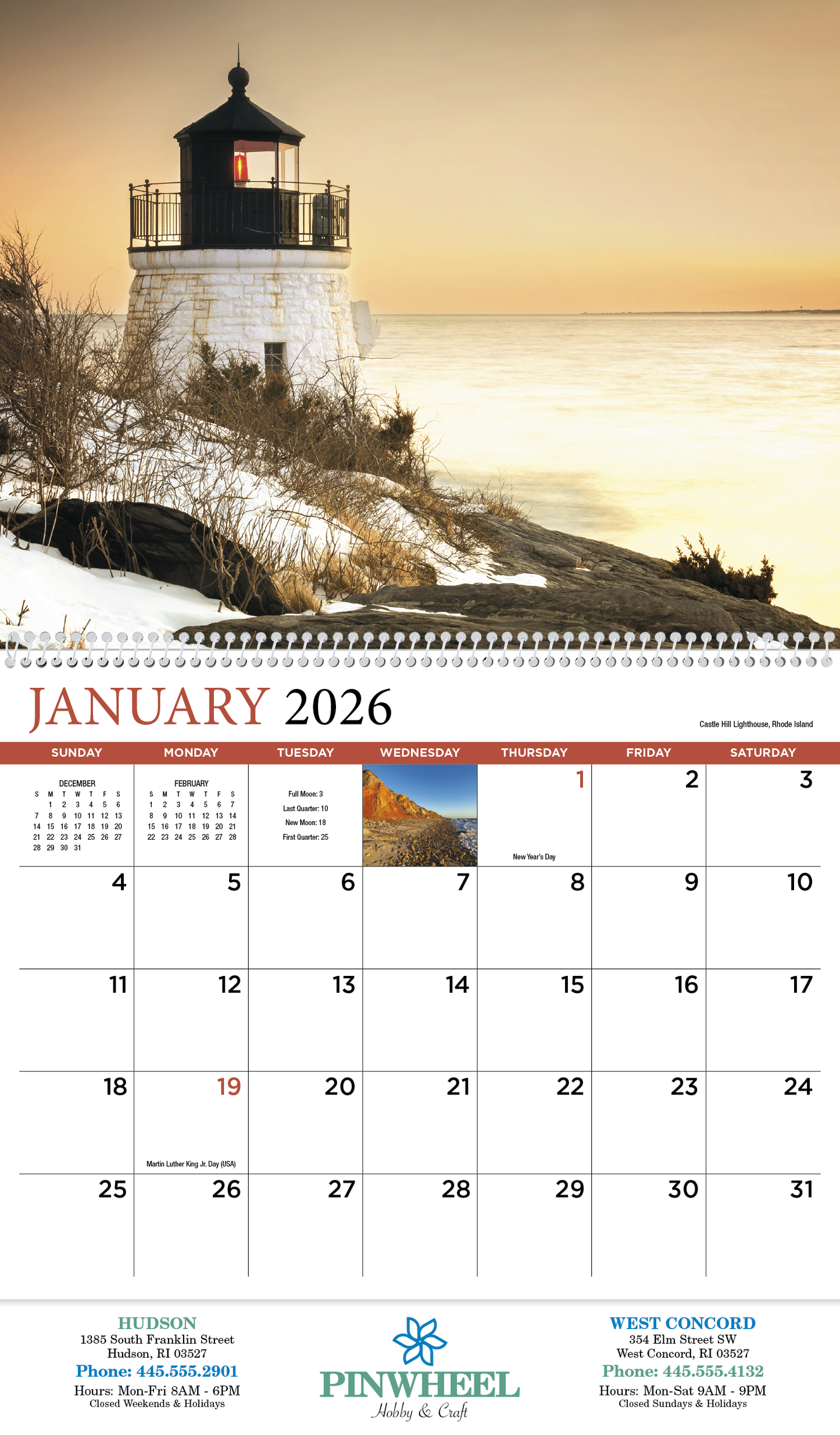 HotLine Products New England Appointment Calendar Spiral-412
