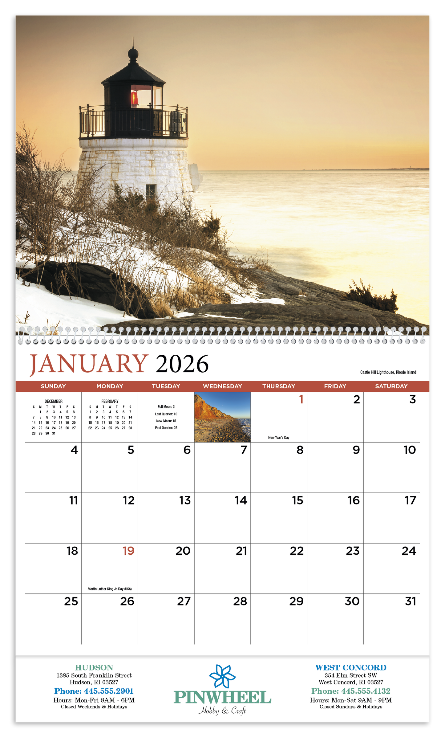 HotLine Products New England Appointment Calendar Spiral-412