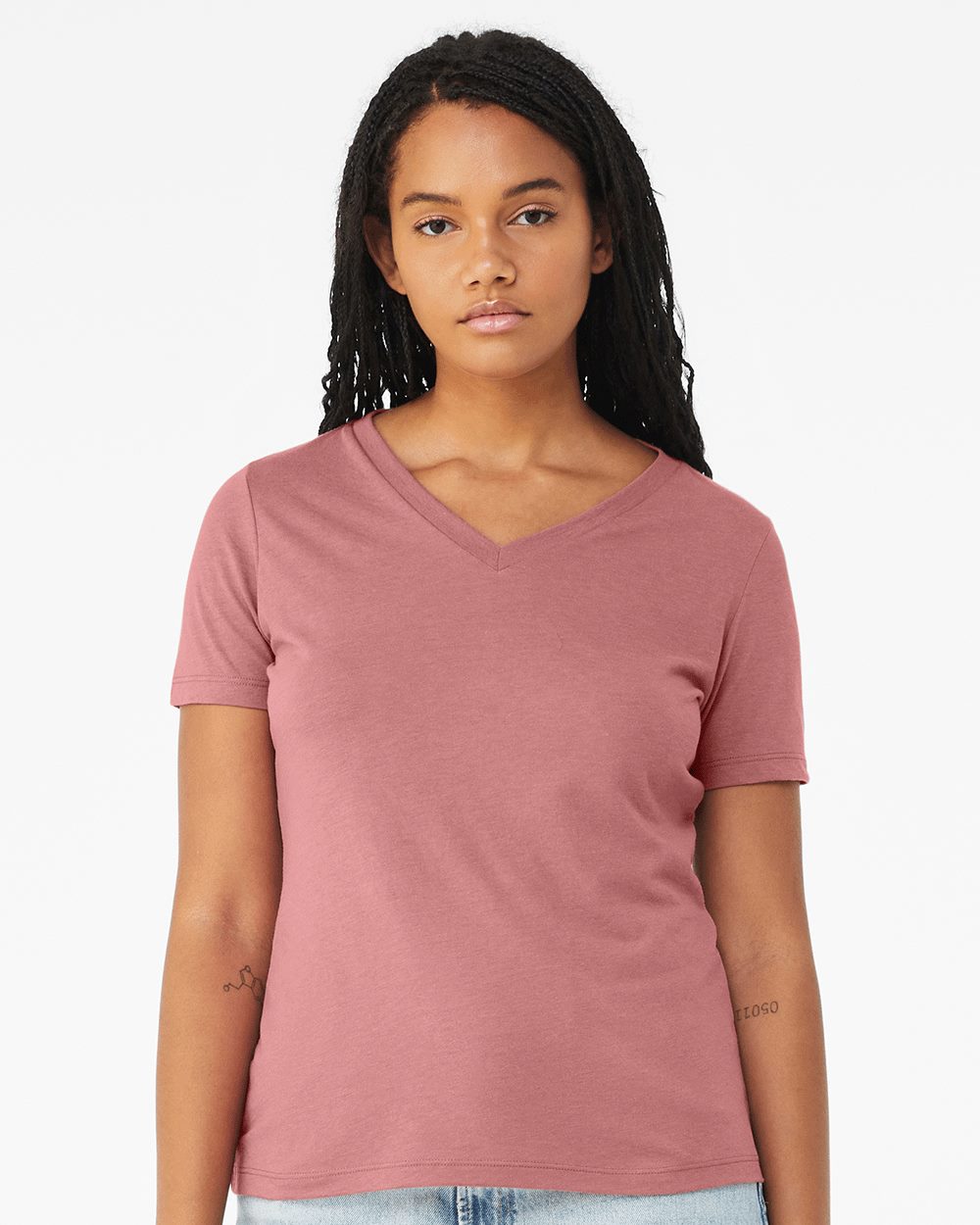 BELLA + CANVAS Women's Relaxed Triblend Short Sleeve V-Neck Tee - 6415