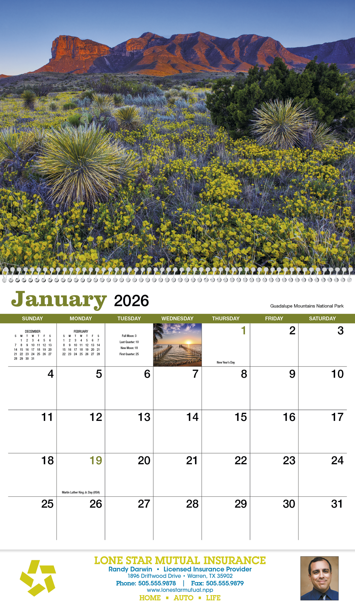 HotLine Products Texas Appointment Calendar Spiral-436