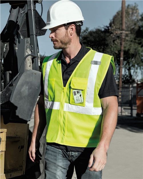 Unisex Clear ID Vest with Zipper Closure