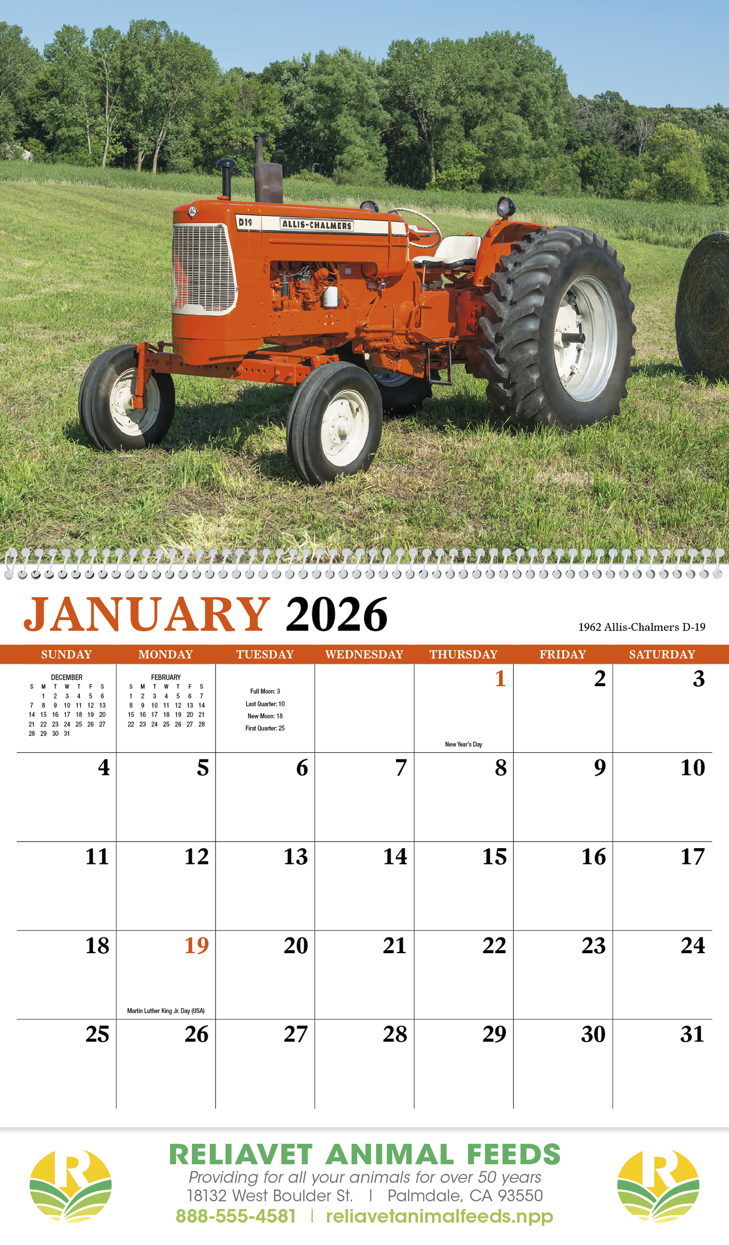 HotLine Products Vintage Tractors Appointment Calendar Spiral-471