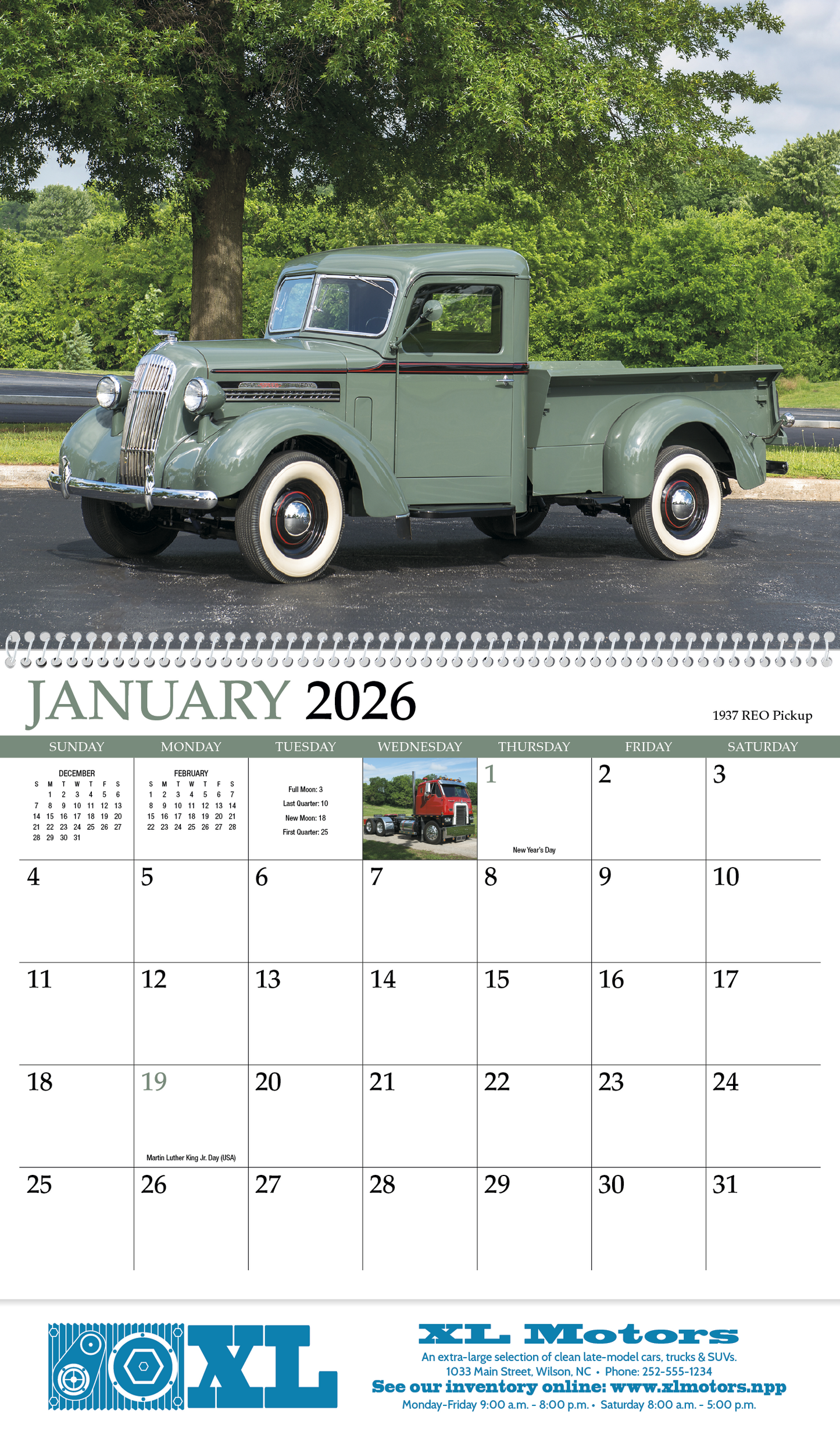 HotLine Products Classic Trucks Appointment Calendar Spiral-494