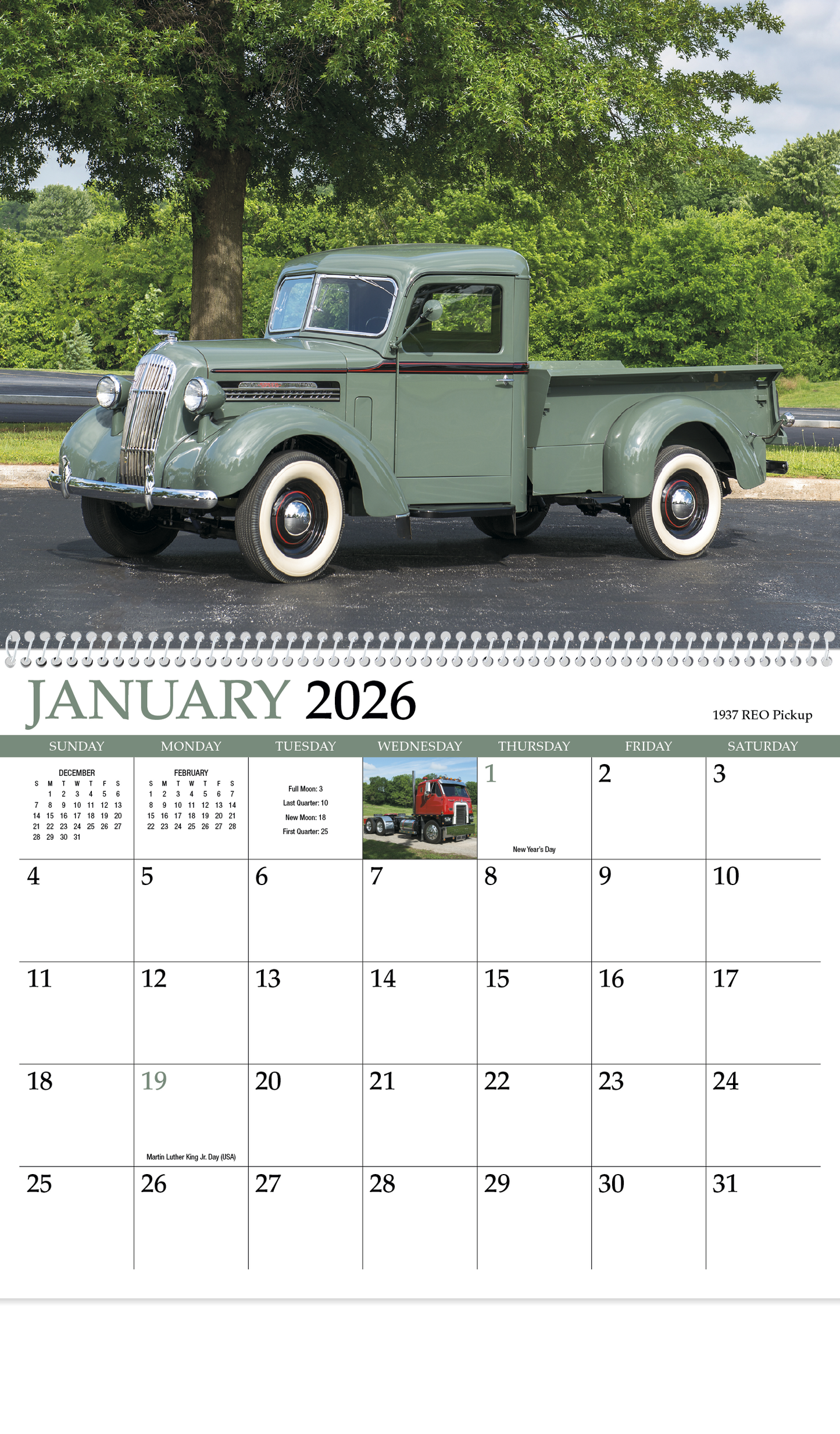 HotLine Products Classic Trucks Appointment Calendar Spiral-494