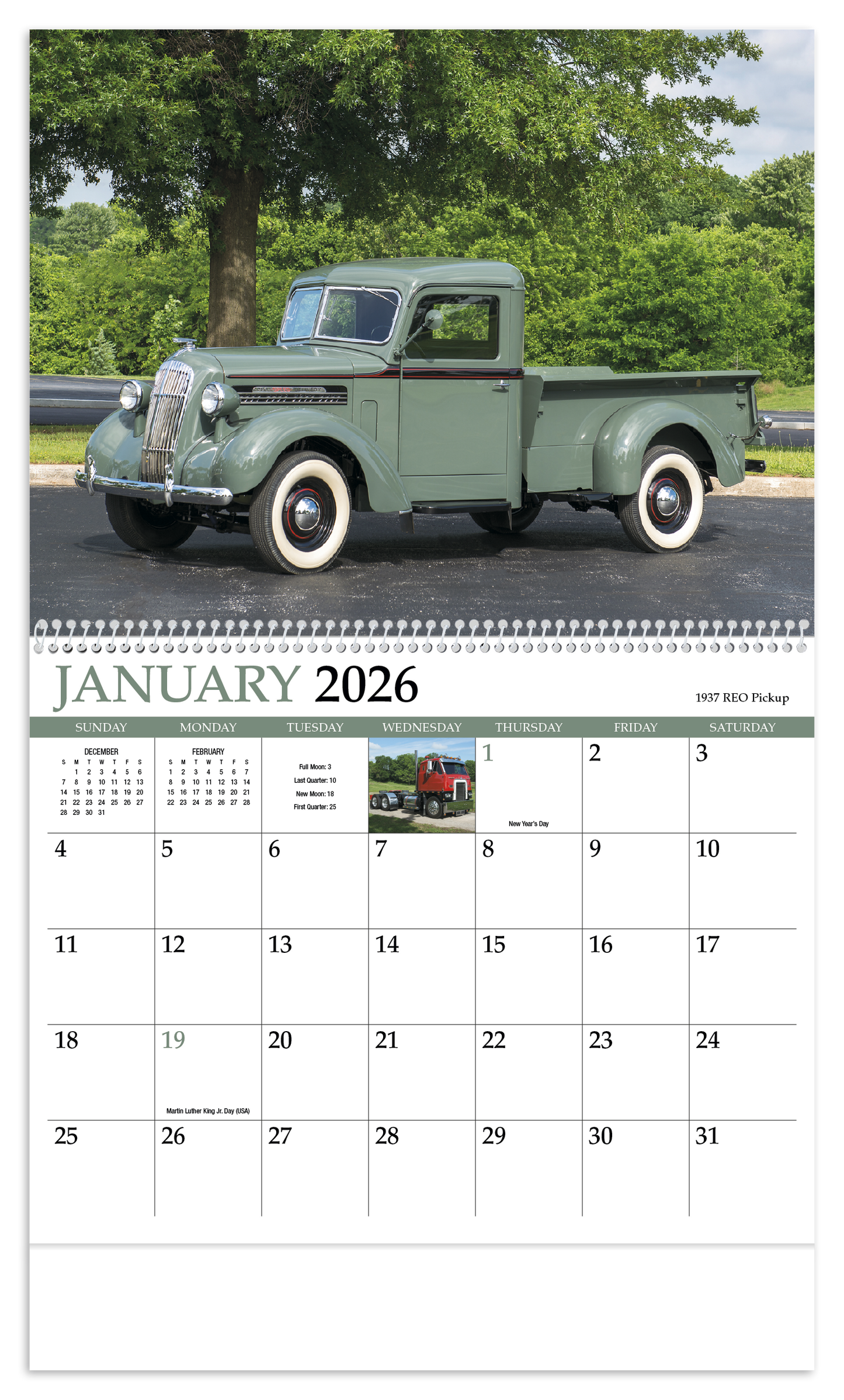 HotLine Products Classic Trucks Appointment Calendar Spiral-494