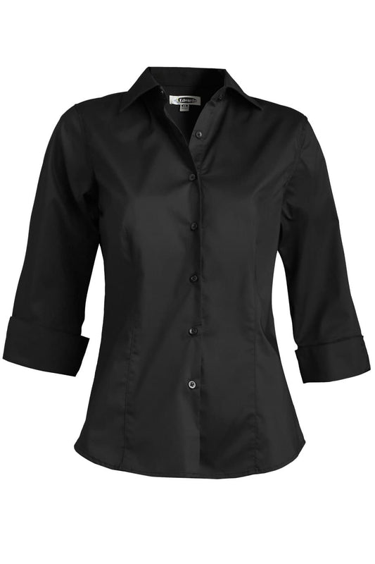 Ladies Tailored Full-Placket Stretch Blouse