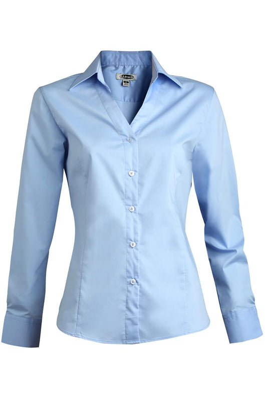 Stretch Broadcloth Long Sleeve Ladies Shirt