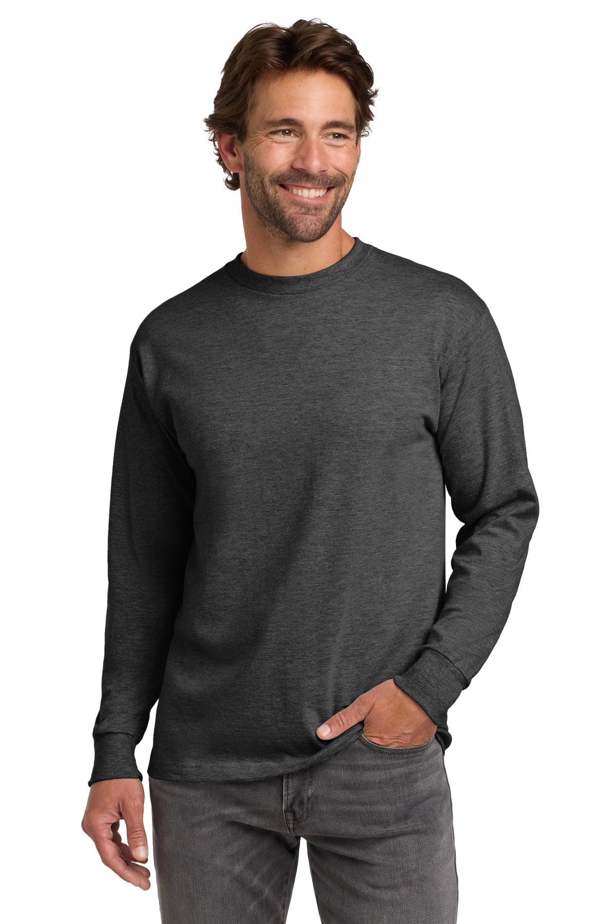 Hanes? Beefy-T? - 100% Cotton Long Sleeve T-Shirt. 51