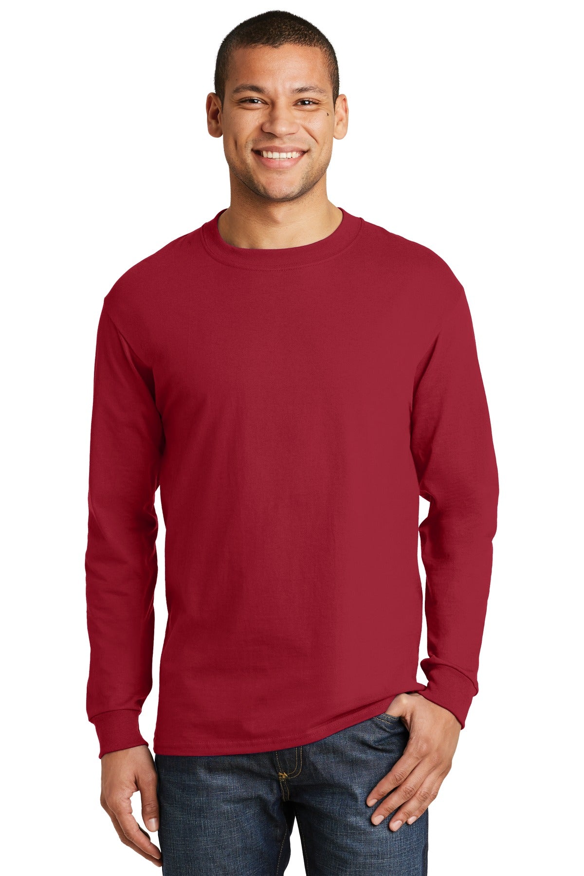 Hanes? Beefy-T? - 100% Cotton Long Sleeve T-Shirt. 51