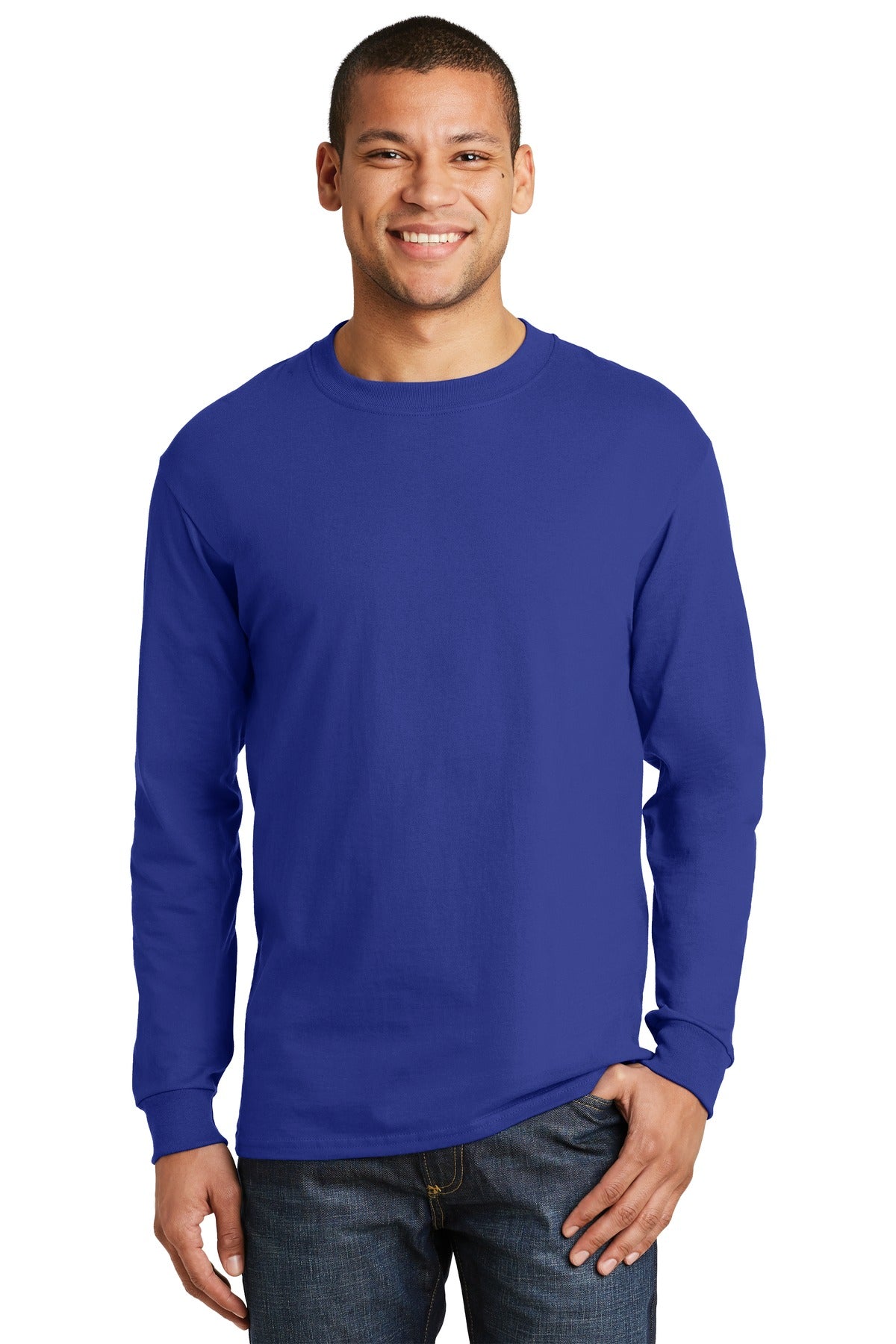 Hanes? Beefy-T? - 100% Cotton Long Sleeve T-Shirt. 51