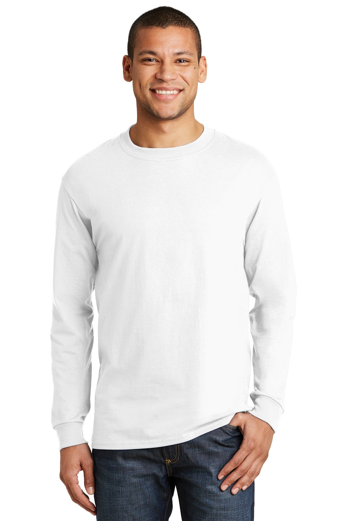 Hanes? Beefy-T? - 100% Cotton Long Sleeve T-Shirt. 51
