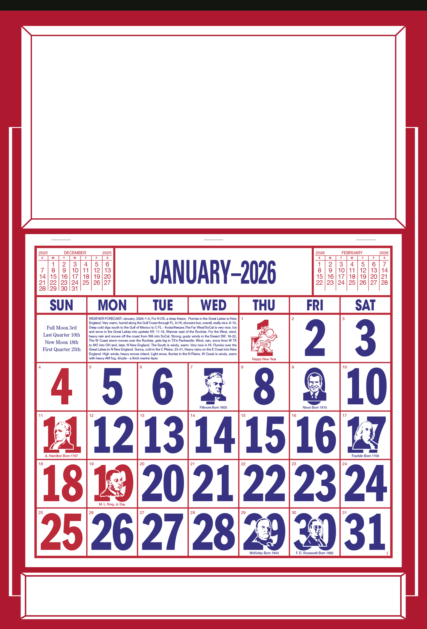 Skinner Kennedy Apron Calendar-522-E