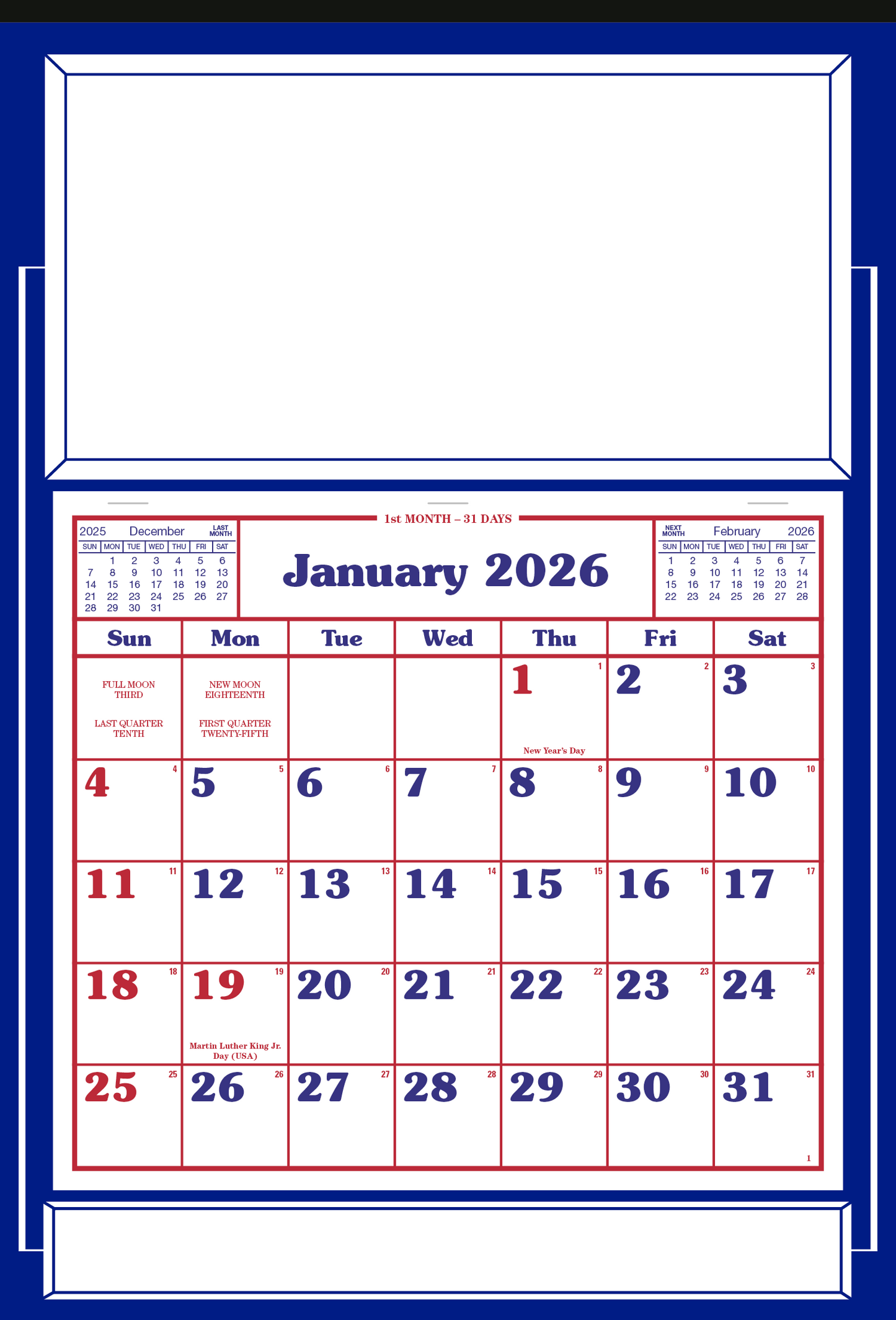 Skinner Kennedy Apron Calendar-522-E