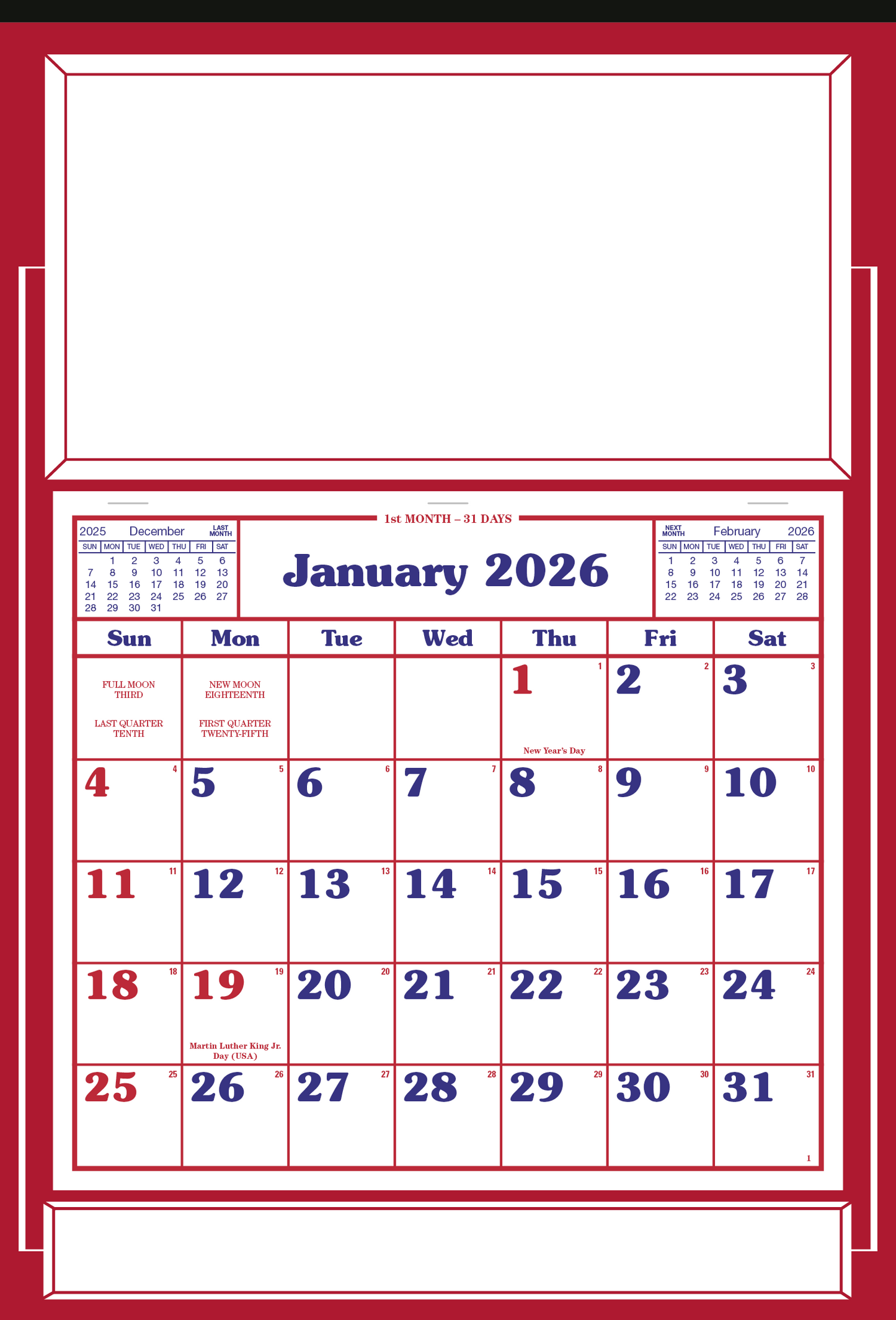 Skinner Kennedy Apron Calendar-522-E