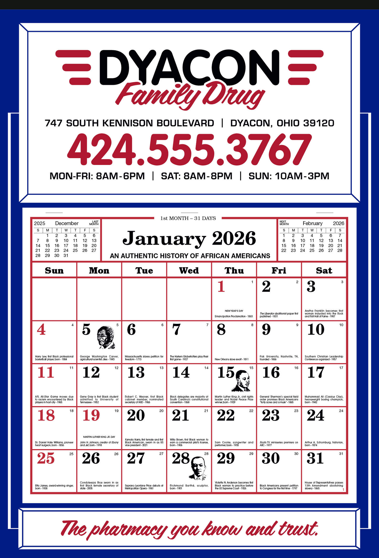 Skinner Kennedy Apron Calendar-522-E