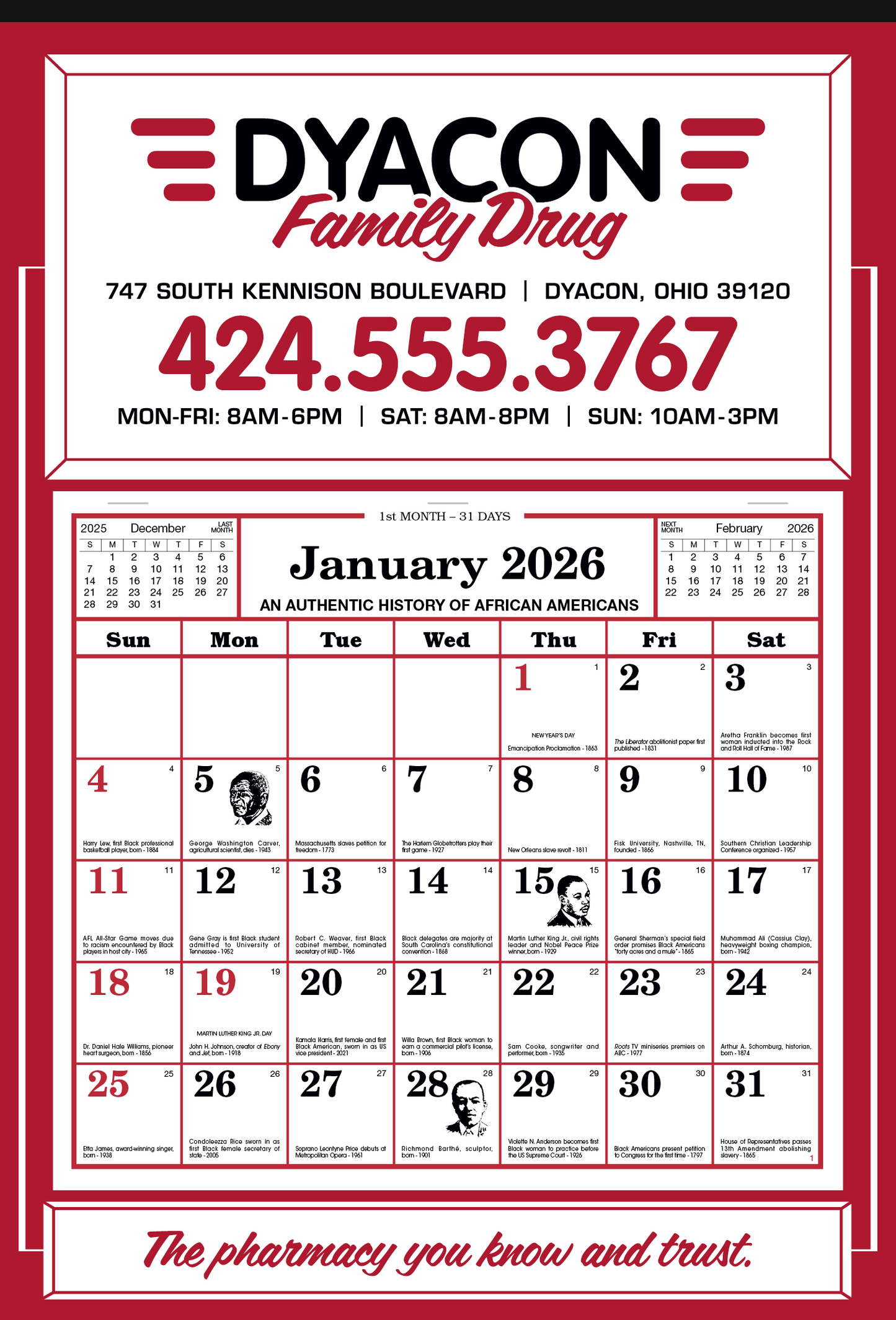 Skinner Kennedy Apron Calendar-522-E