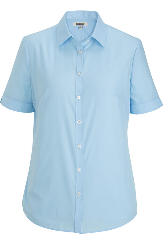 Essential Broadcloth Short Sleeve Ladies Shirt