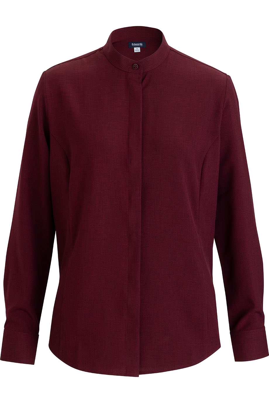 Flexbatiste Banded Collar Long Sleeve Ladies Shirt - 5382