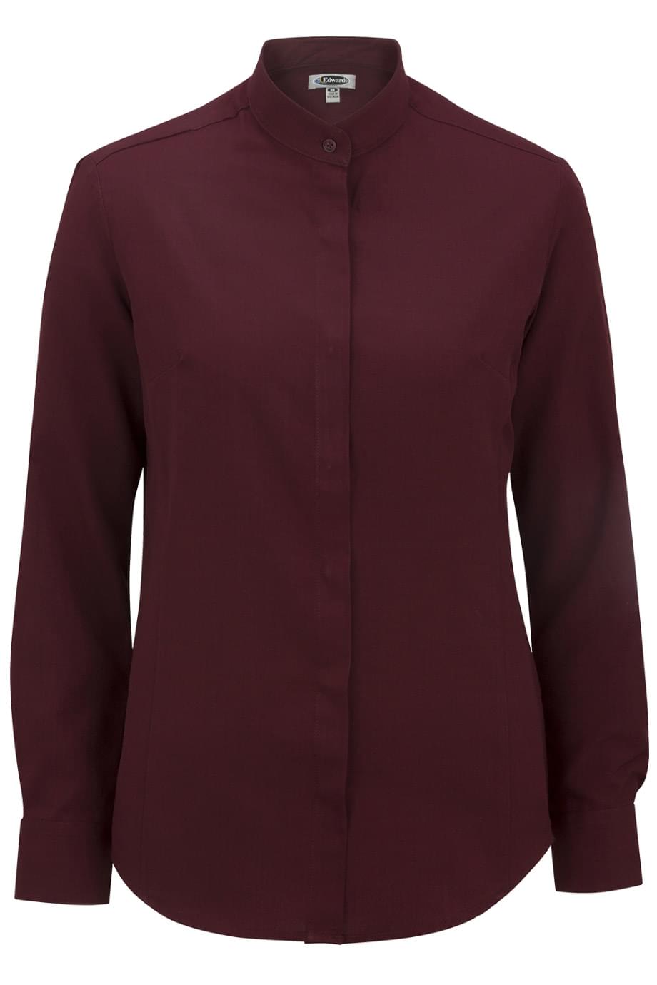 Ladies Batiste Banded Collar Shirt - 5392