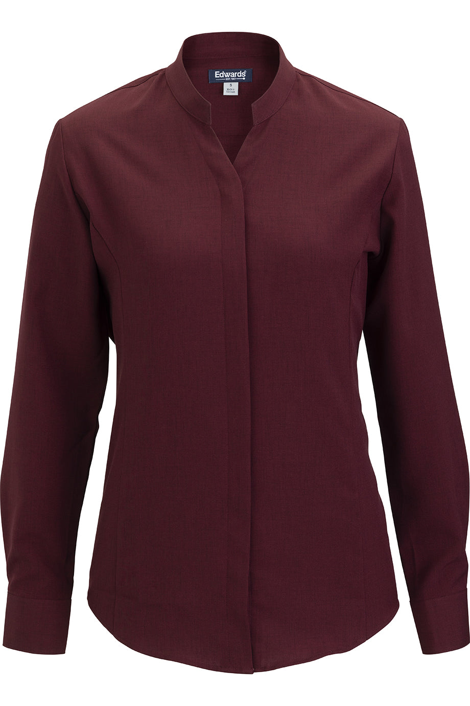 Flexbatiste Stand Up Collar Long Sleeve Ladies Shirt - 5399