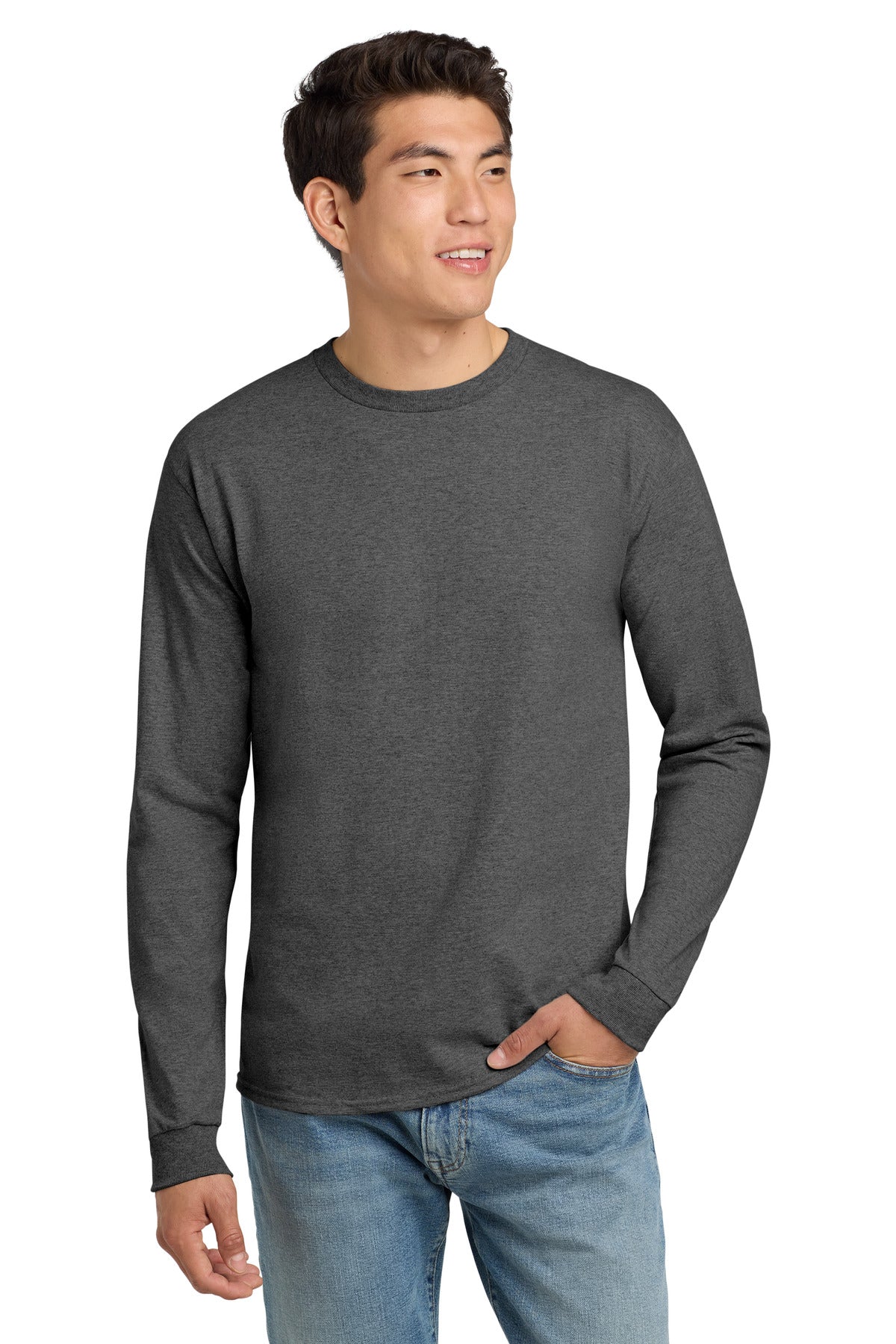 Hanes? - Authentic 100% Cotton Long Sleeve T-Shirt. 55
