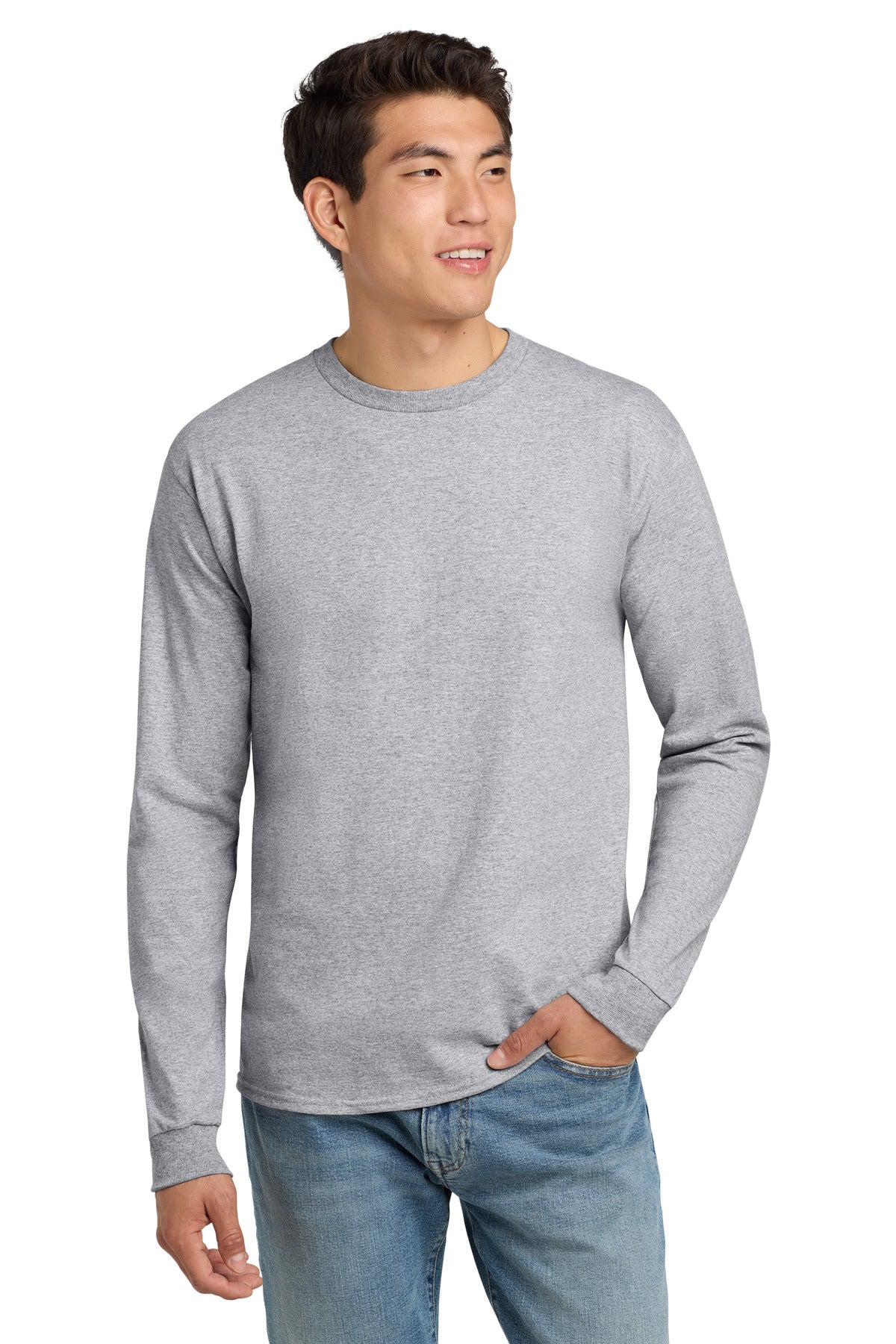 Hanes? - Authentic 100% Cotton Long Sleeve T-Shirt. 55