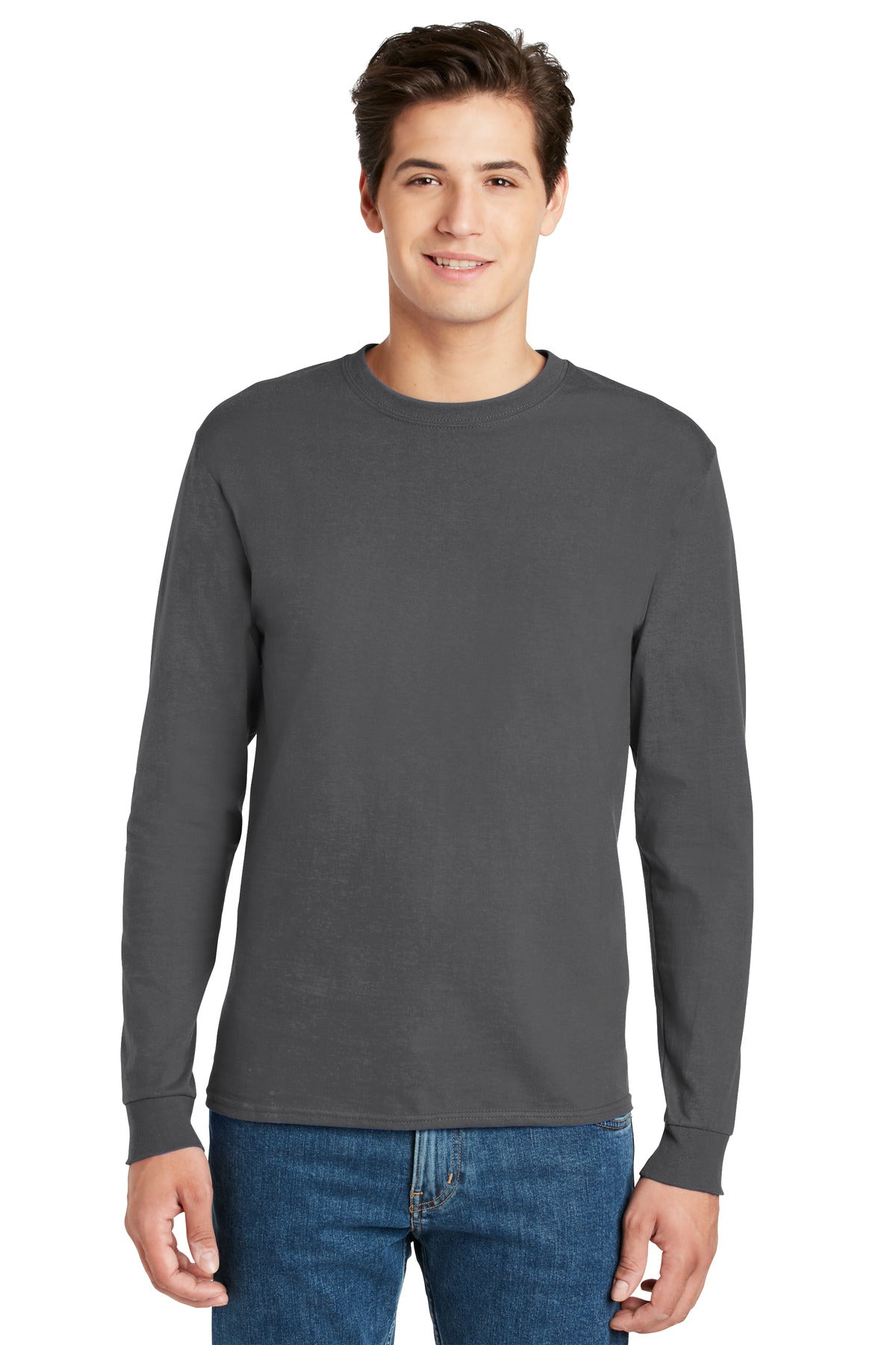 Hanes? - Authentic 100% Cotton Long Sleeve T-Shirt. 55