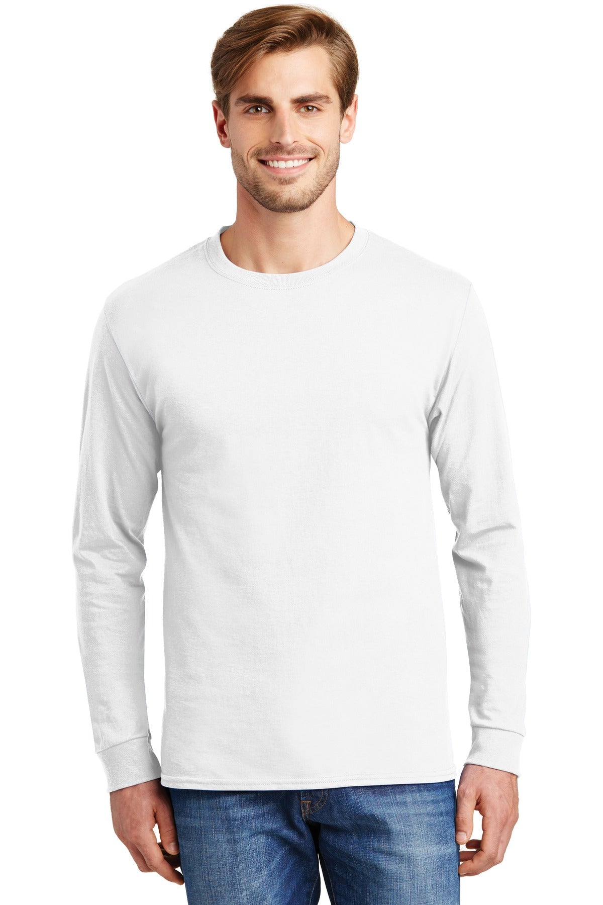 Hanes? - Authentic 100% Cotton Long Sleeve T-Shirt. 55