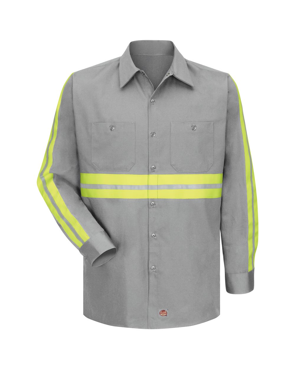 Red Kap Enhanced Visibility Long Sleeve Cotton Work Shirt - Tall Sizes - SC30ET