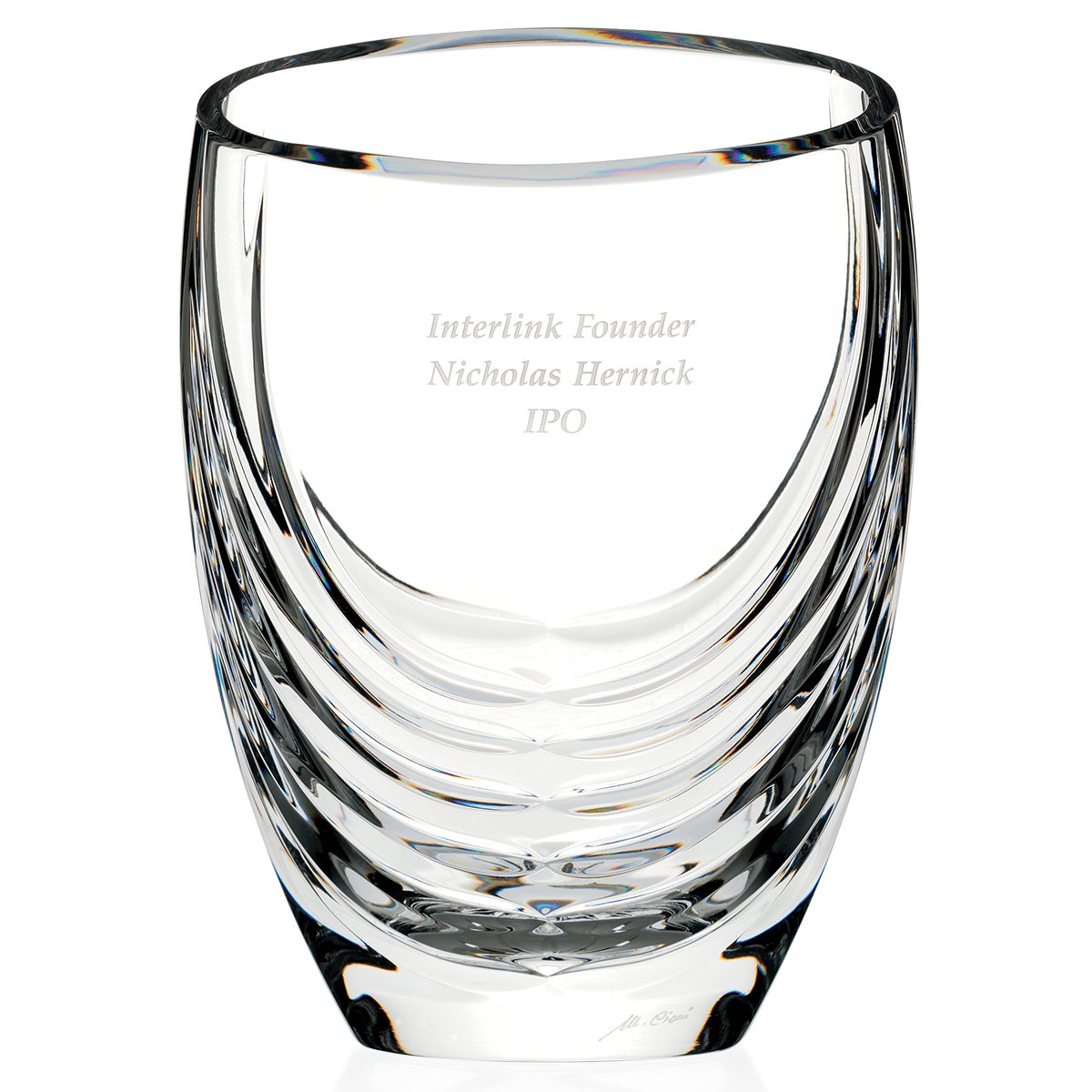 MARIO CIONI Siena Clear Crystal Vase-35640