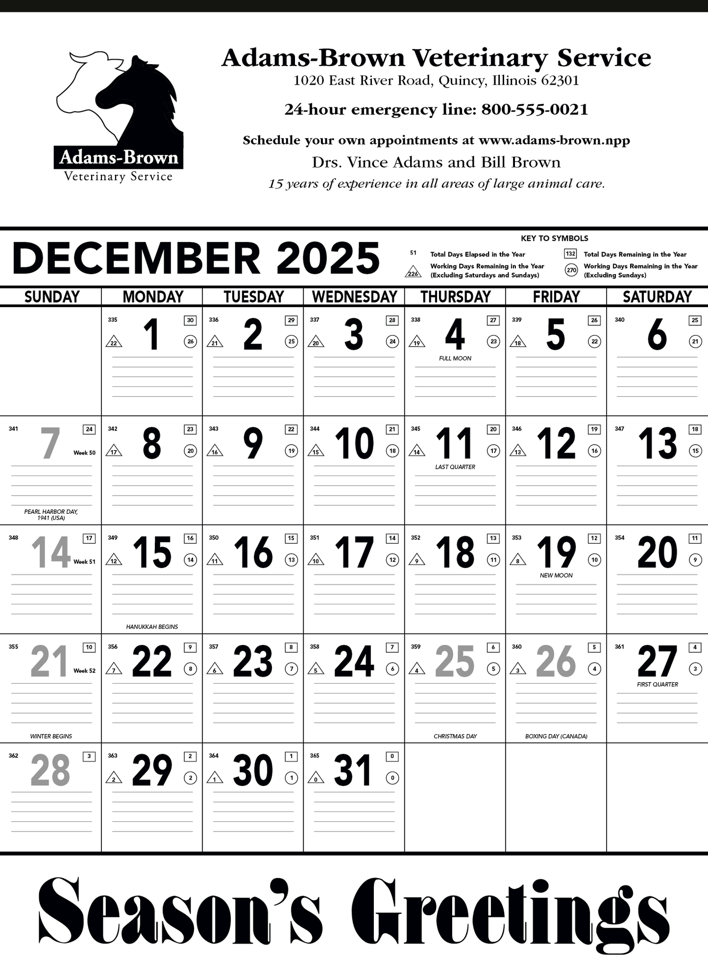 Triumph Calendars Black White Contractor Memo Calendar-6100