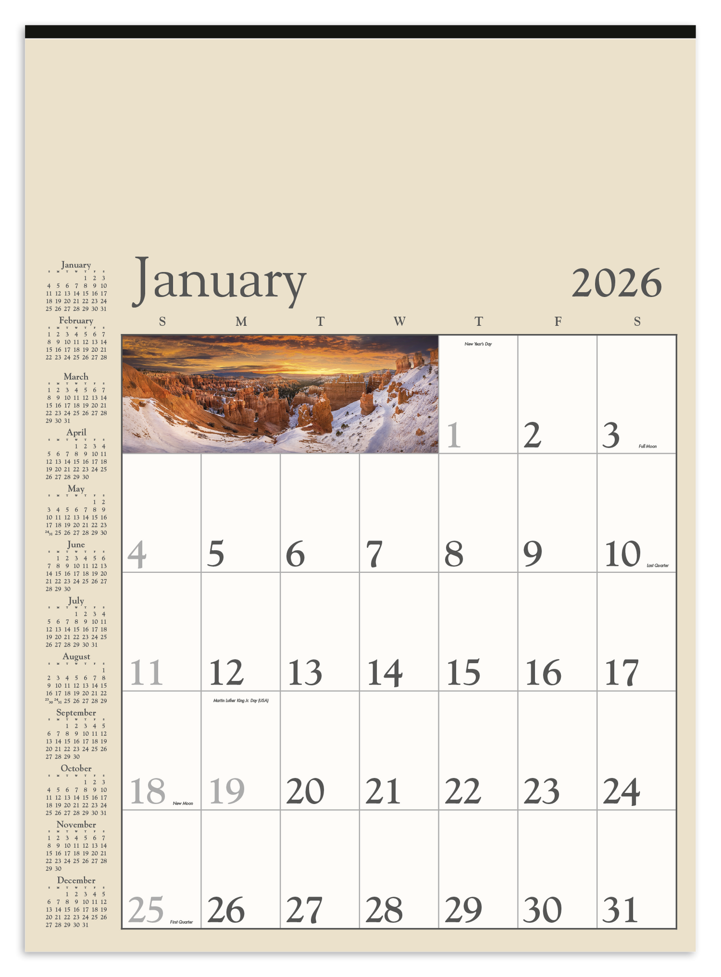 Triumph Calendars Decorator Memo Tan Calendar-6106