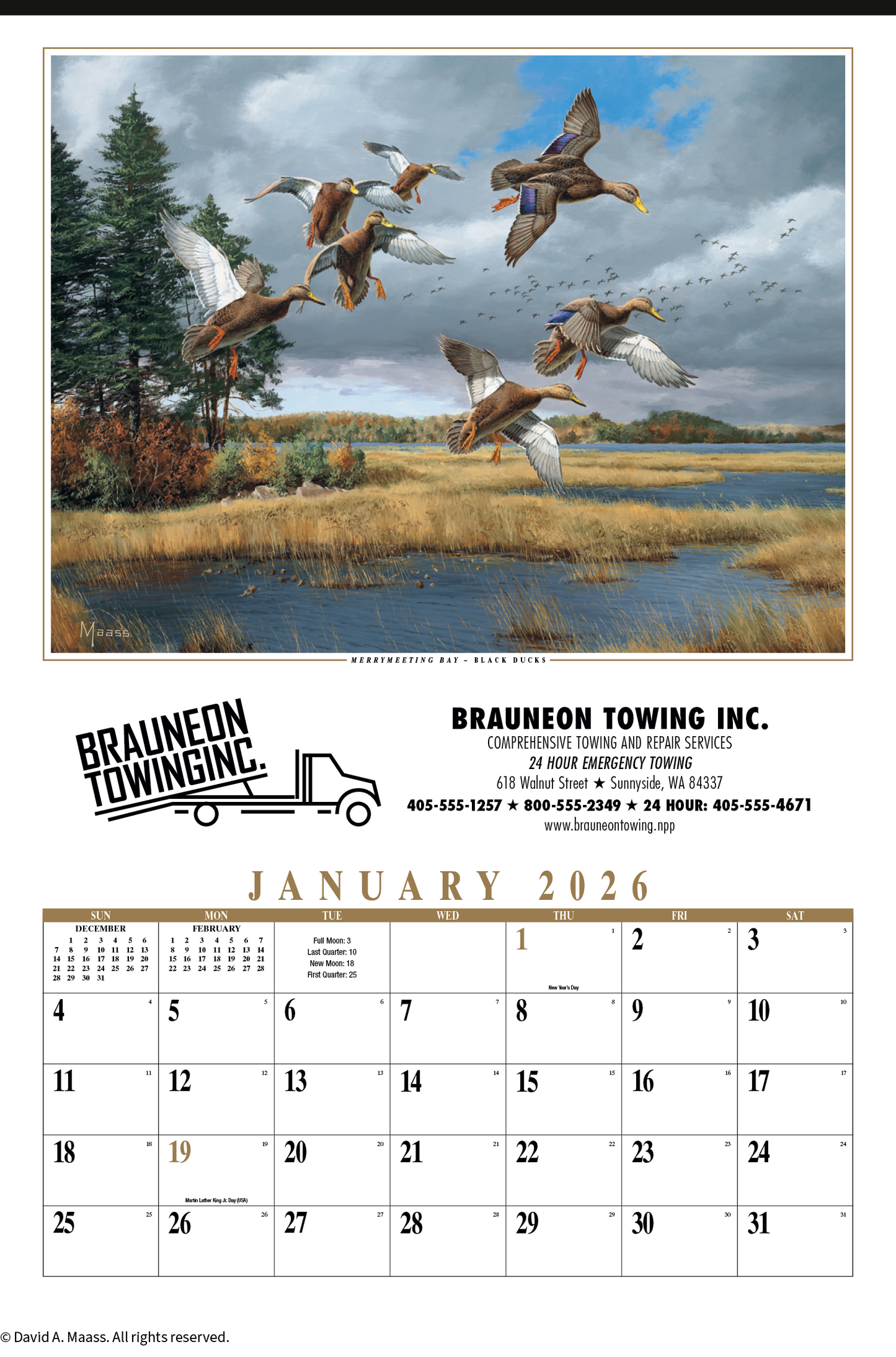 HotLine Products Maass Wildfowl Executive Calendar-614