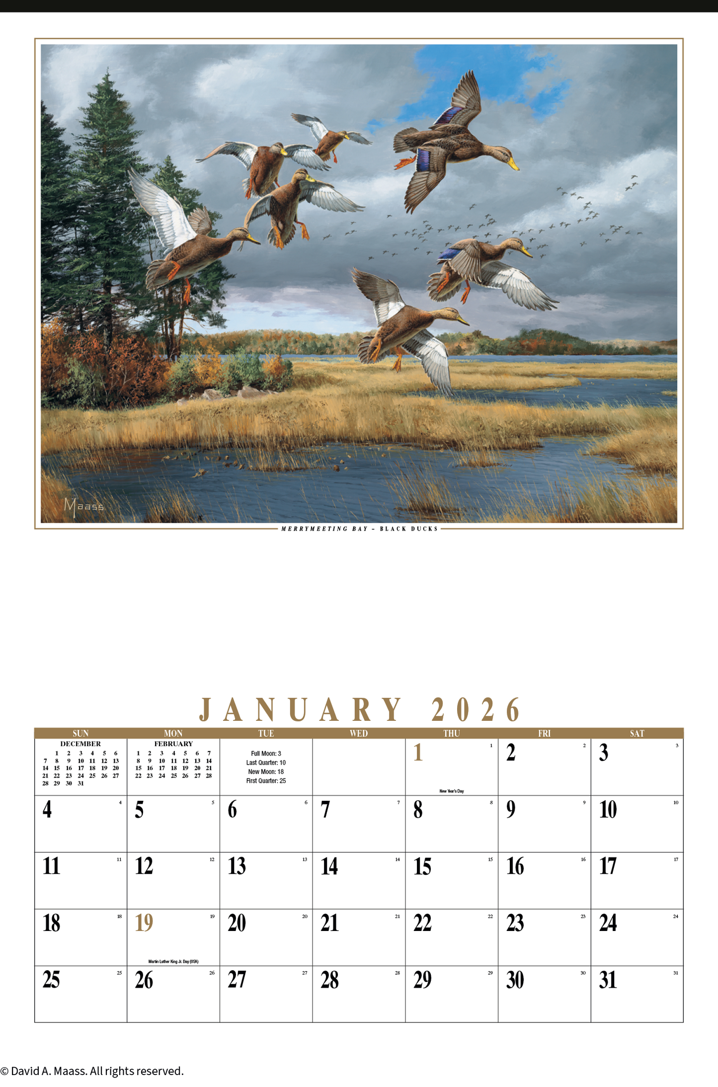 HotLine Products Maass Wildfowl Executive Calendar-614