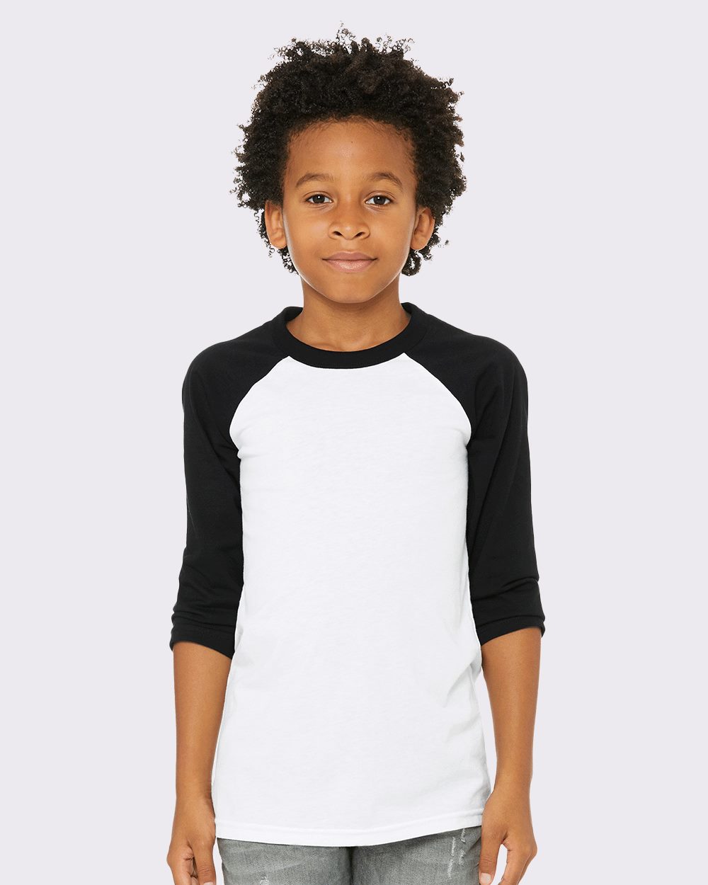 BELLA + CANVAS Youth Three-Quarter Sleeve Baseball Tee - 3200Y
