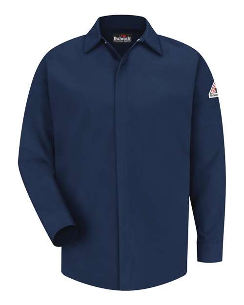 Men's Tall Concealed-Gripper Pocketless Work Shirt