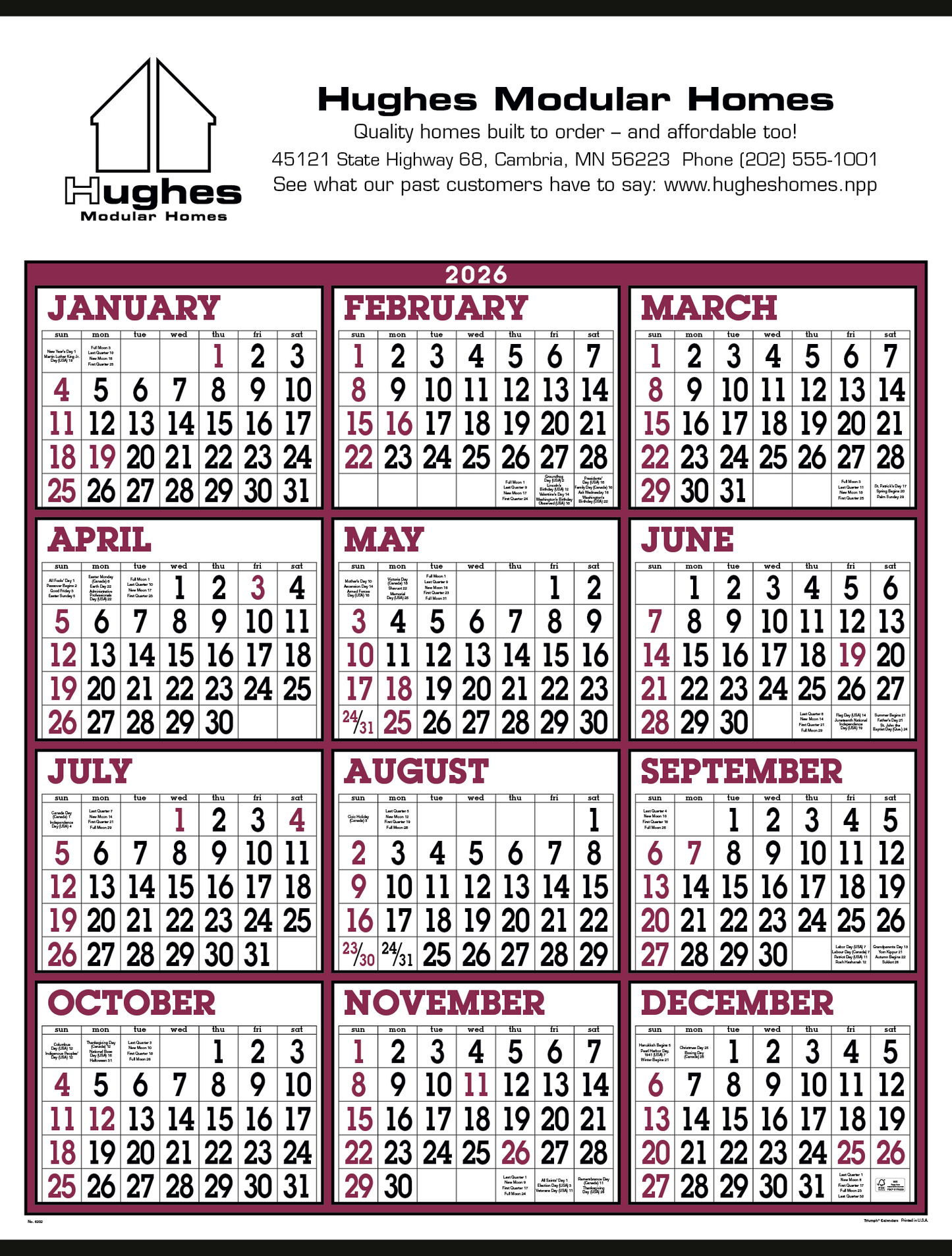 Triumph Calendars Big Numbers SpanAYear Calendar-6202