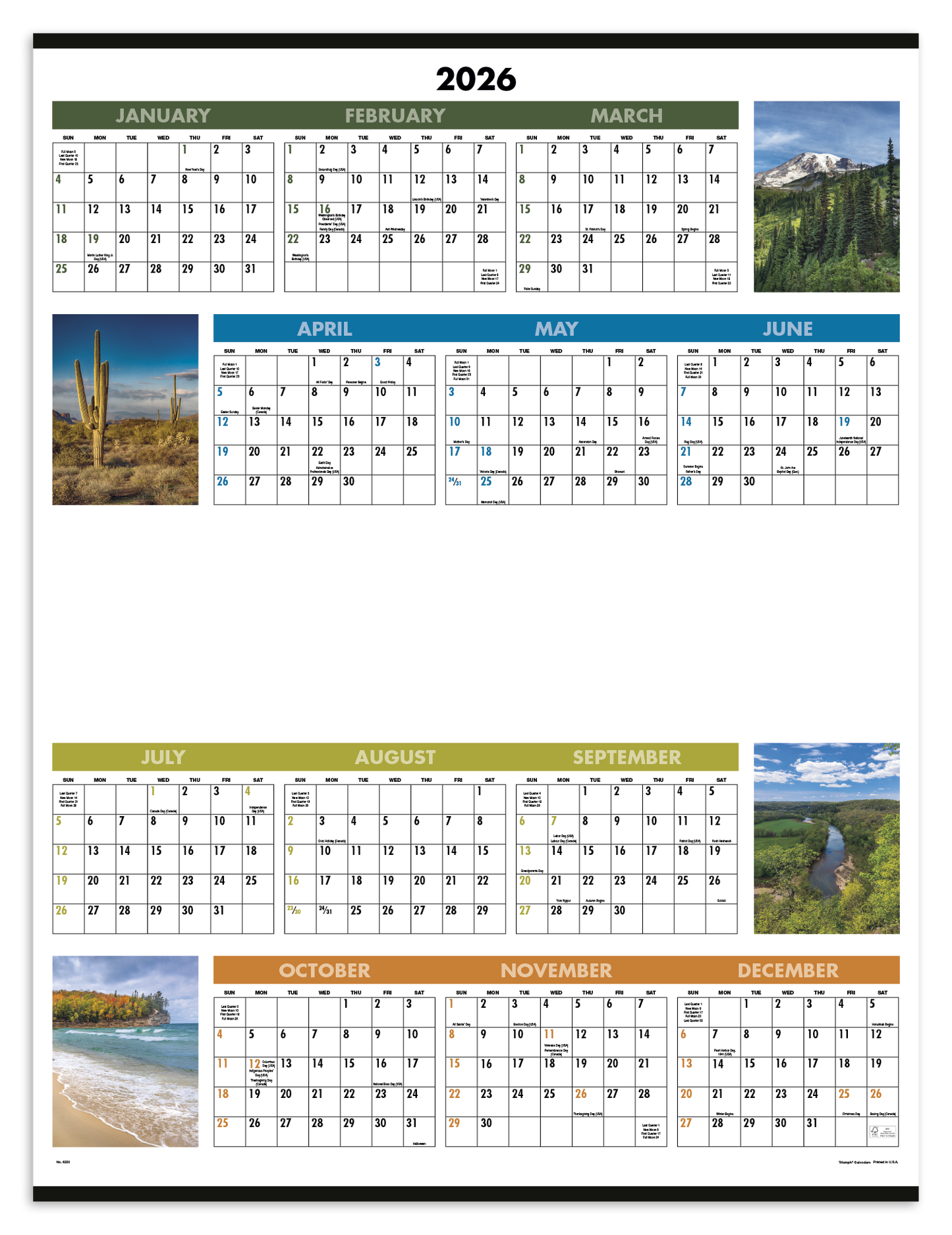 Triumph Calendars Scenic SpanAYear Calendar-6205