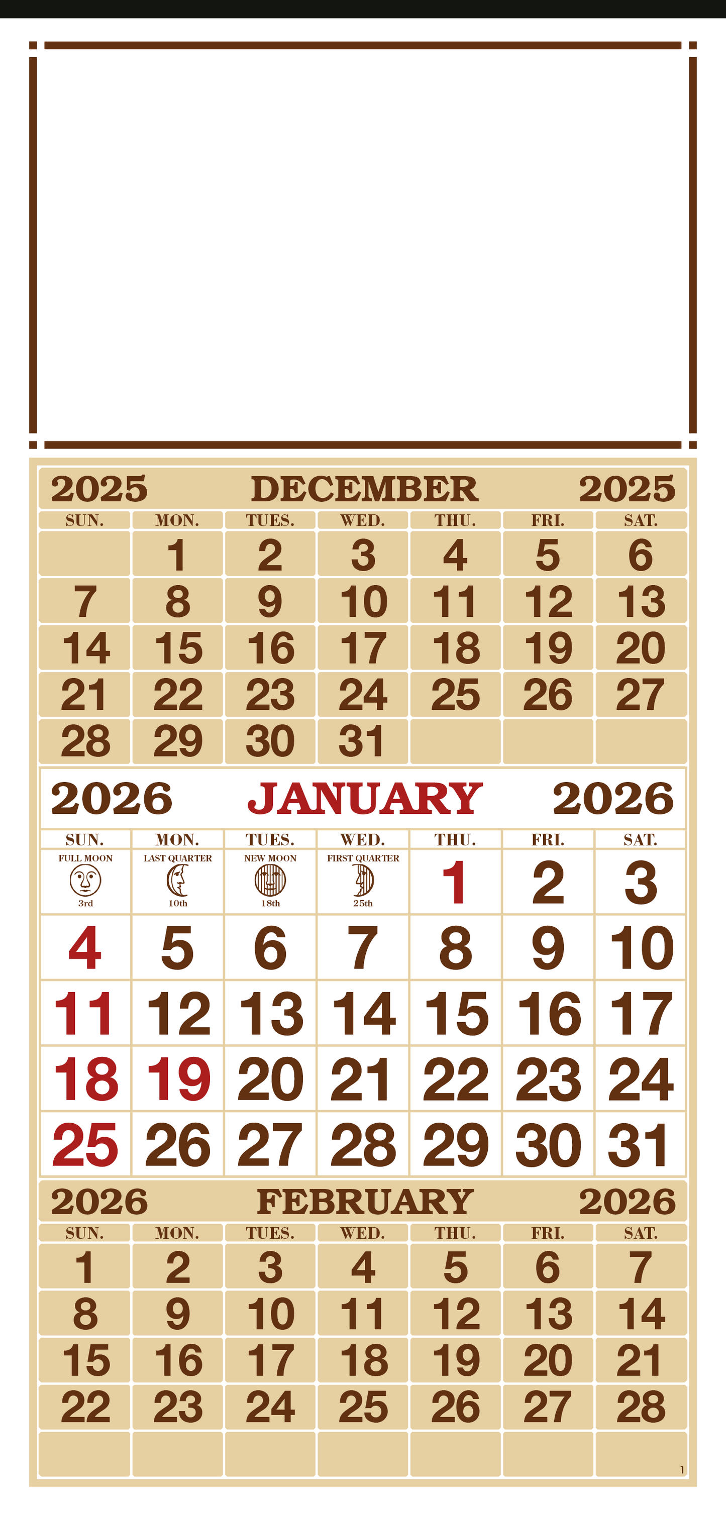 Skinner Kennedy 3Month Display 12Sheet Calendar-64-E