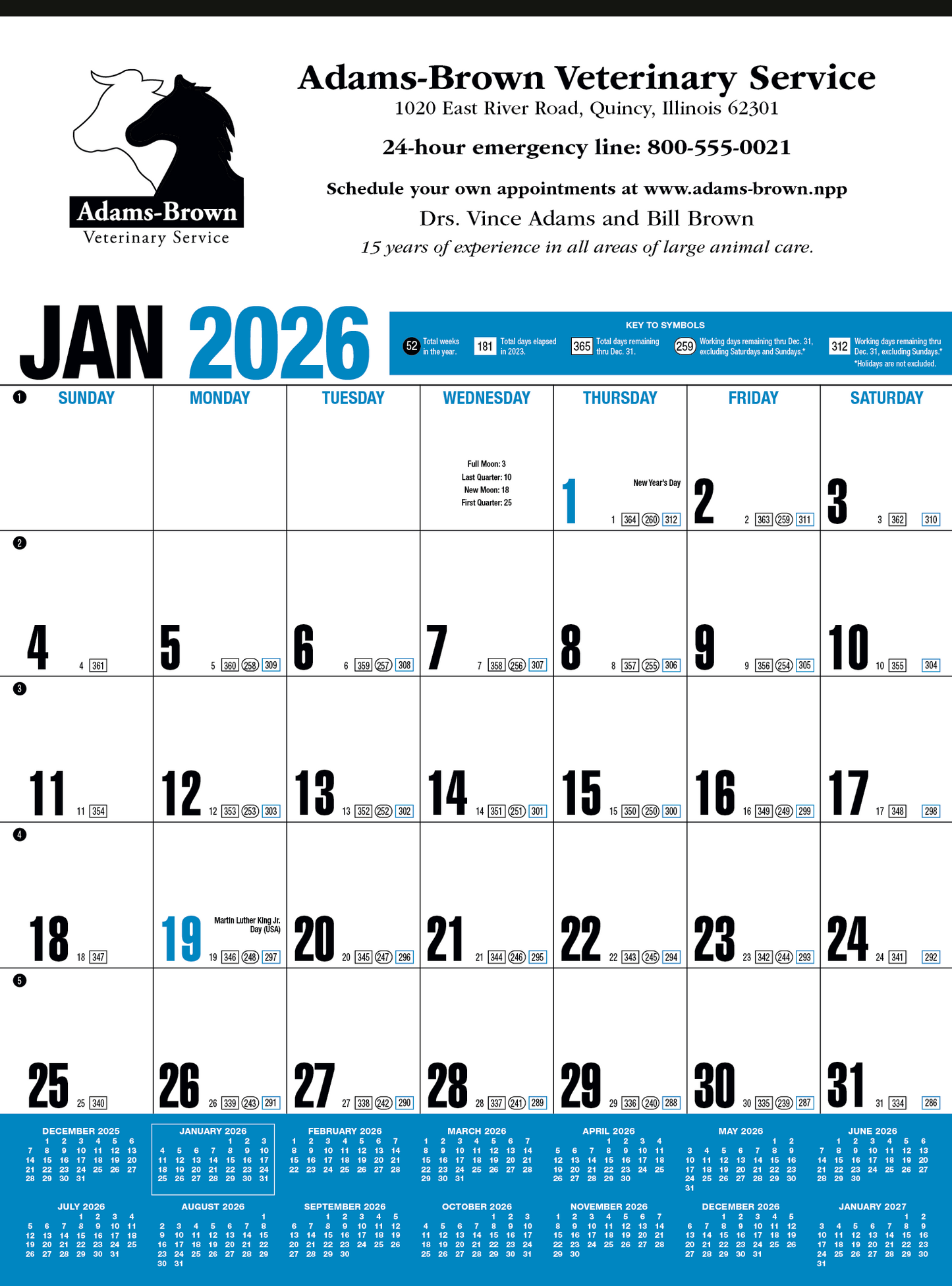 HotLine Products Yearly Record Blue Calendar-643