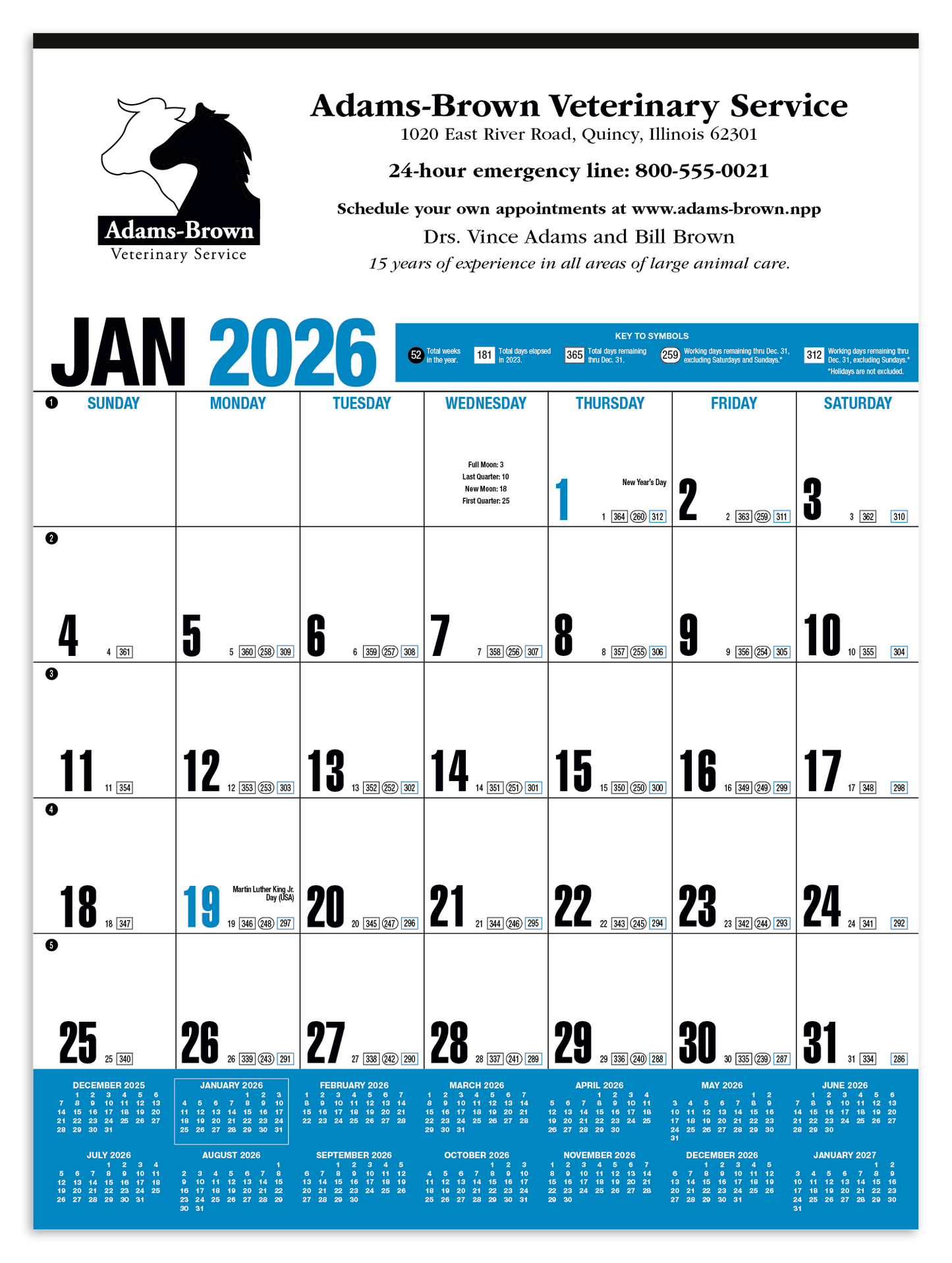 HotLine Products Yearly Record Blue Calendar-643