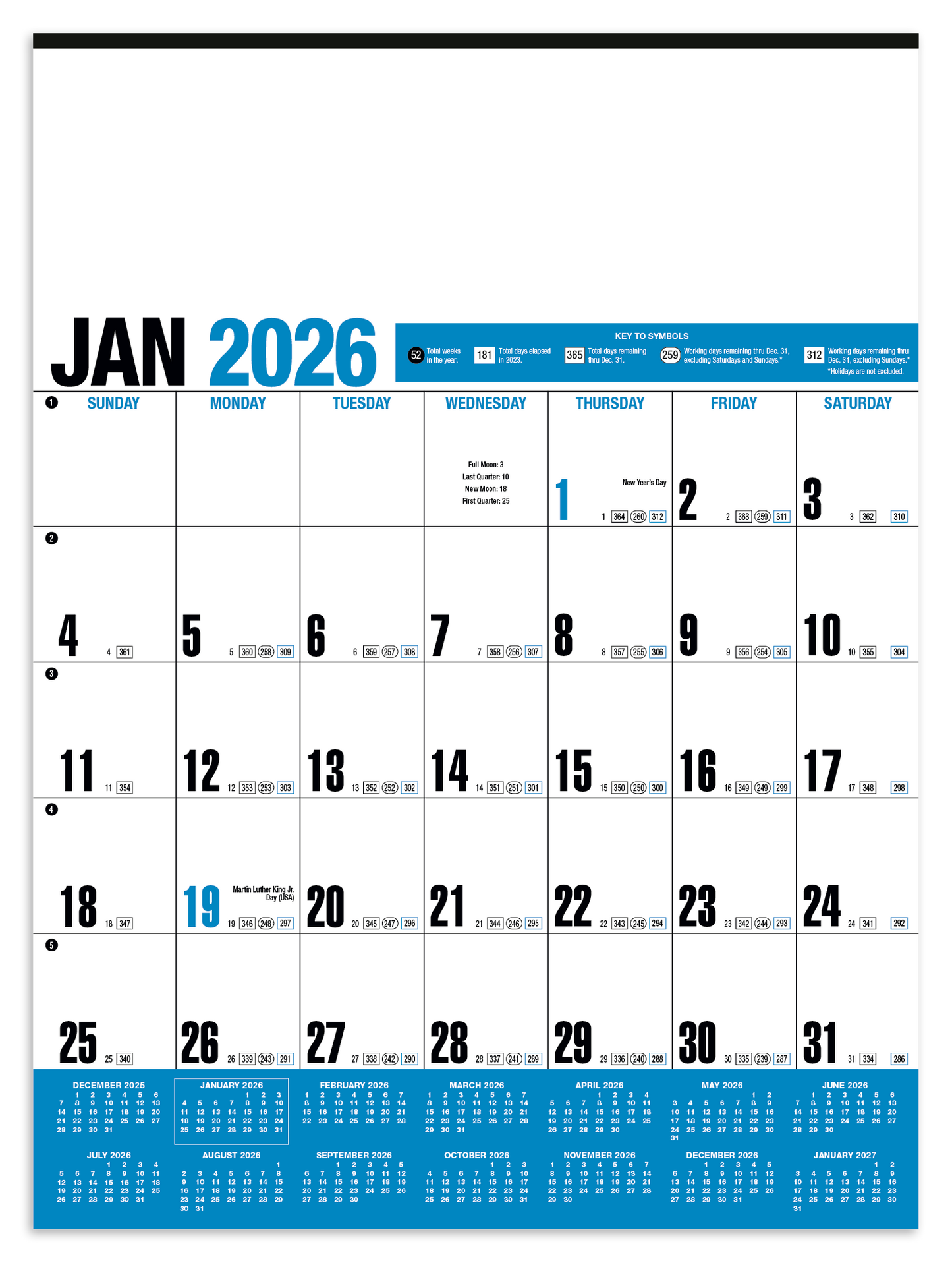 HotLine Products Yearly Record Blue Calendar-643