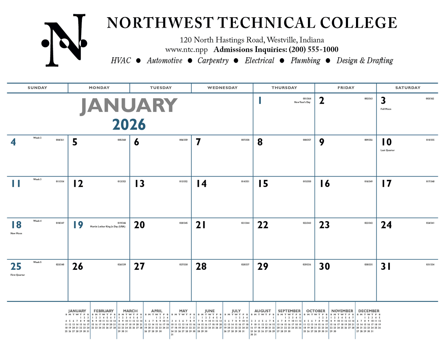Triumph Calendars Blue Black Desk Pad-6503