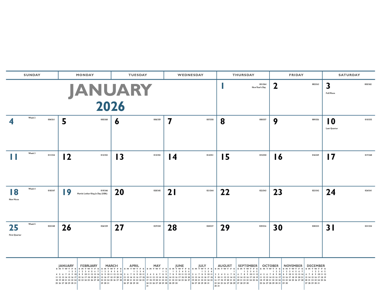 Triumph Calendars Blue Black Desk Pad-6503