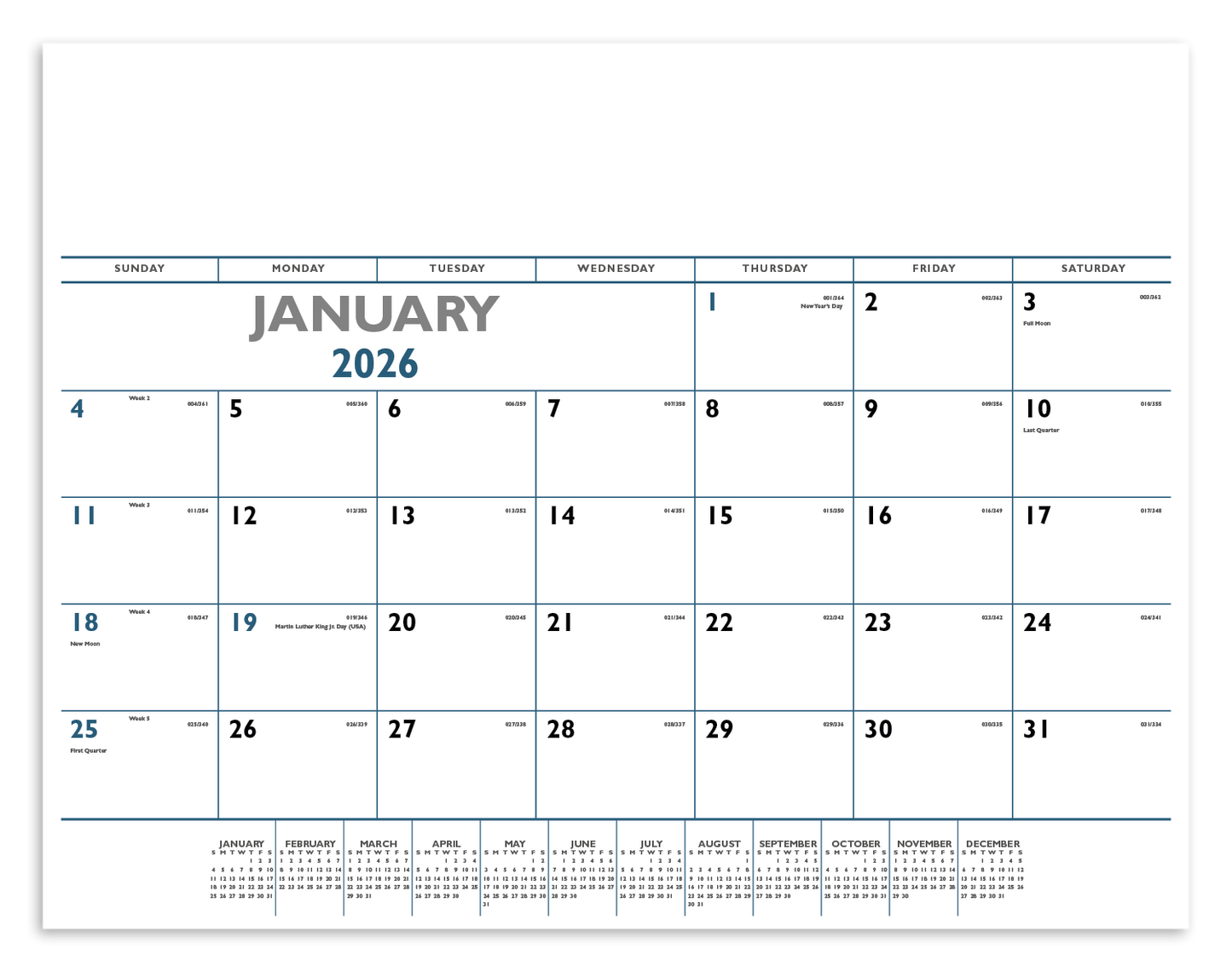 Triumph Calendars Blue Black Desk Pad-6503