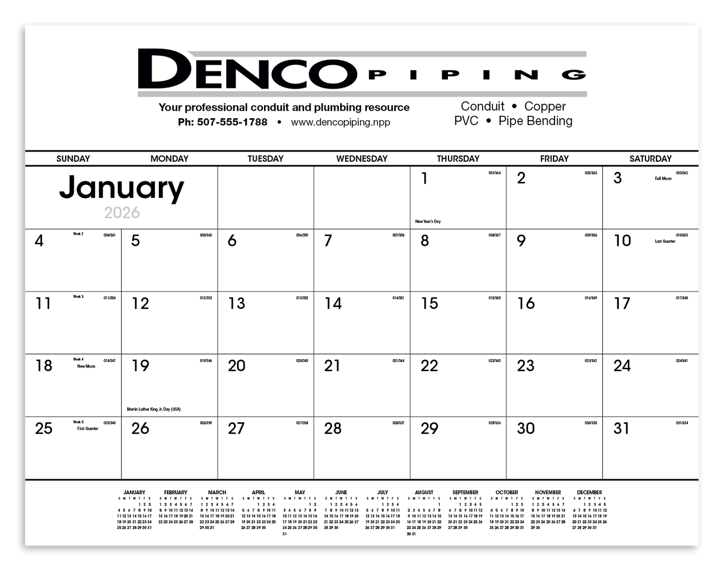 Triumph Calendars Black White Desk Pad-6505