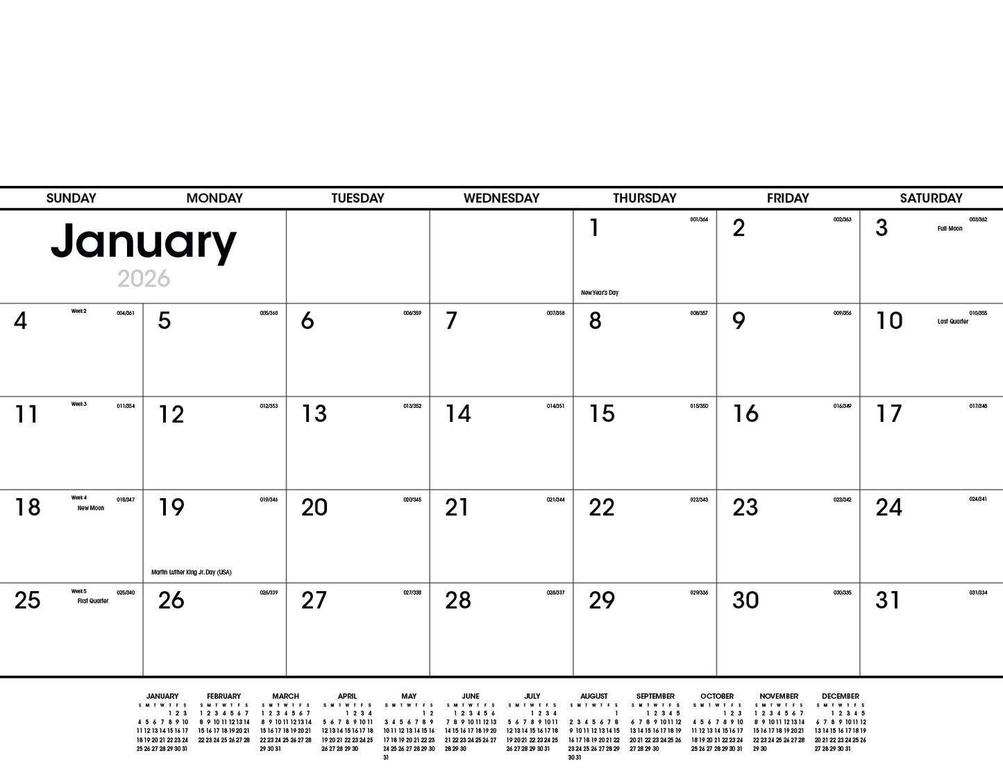Triumph Calendars Black White Desk Pad-6505